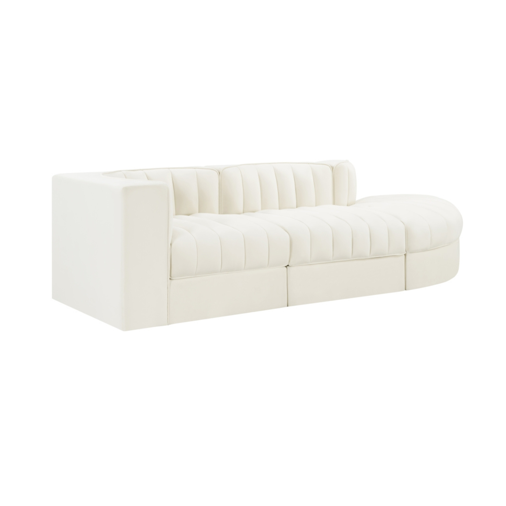 Rumina Velvet 3pc Modular Sectional