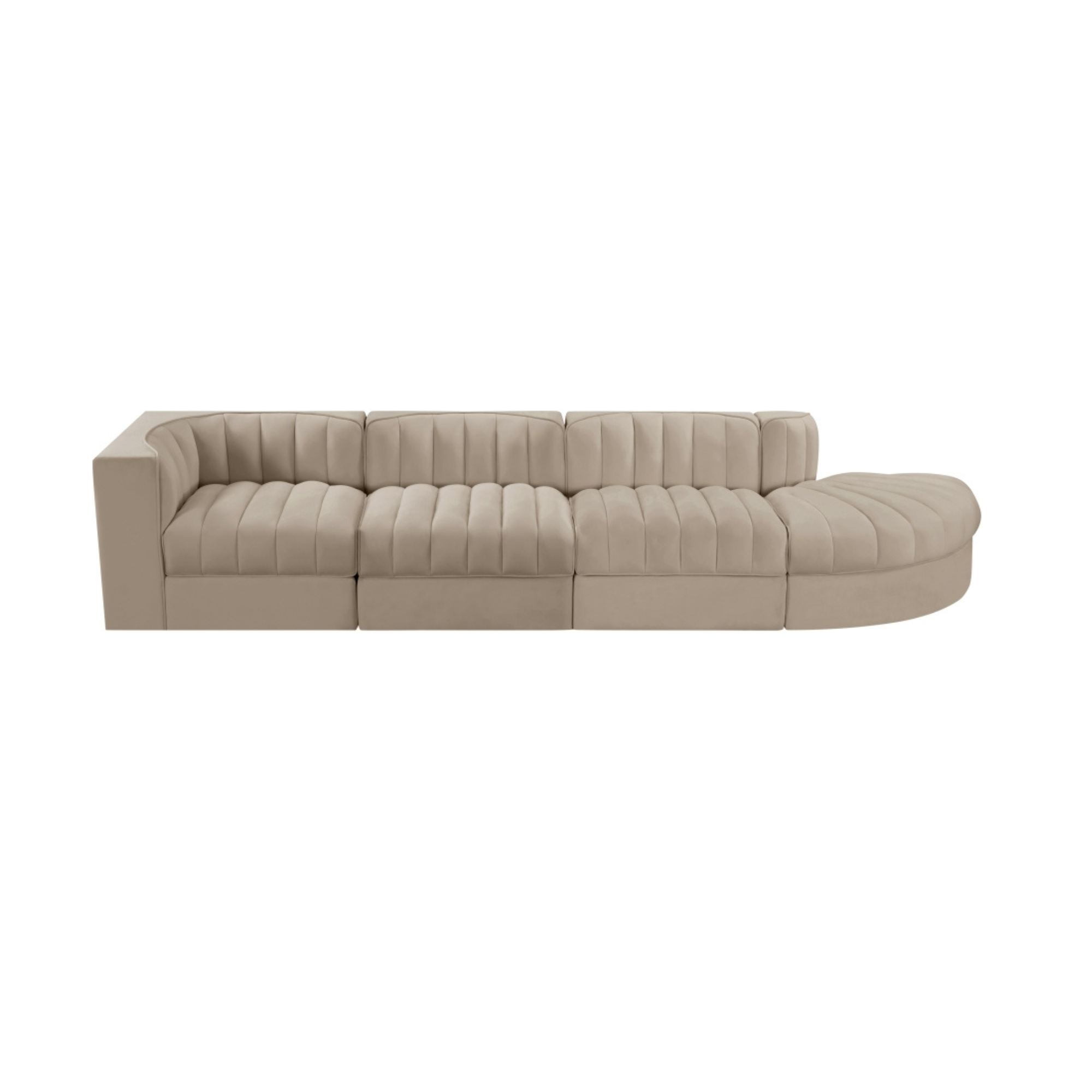 Rumina Velvet 4pc Modular Sectional
