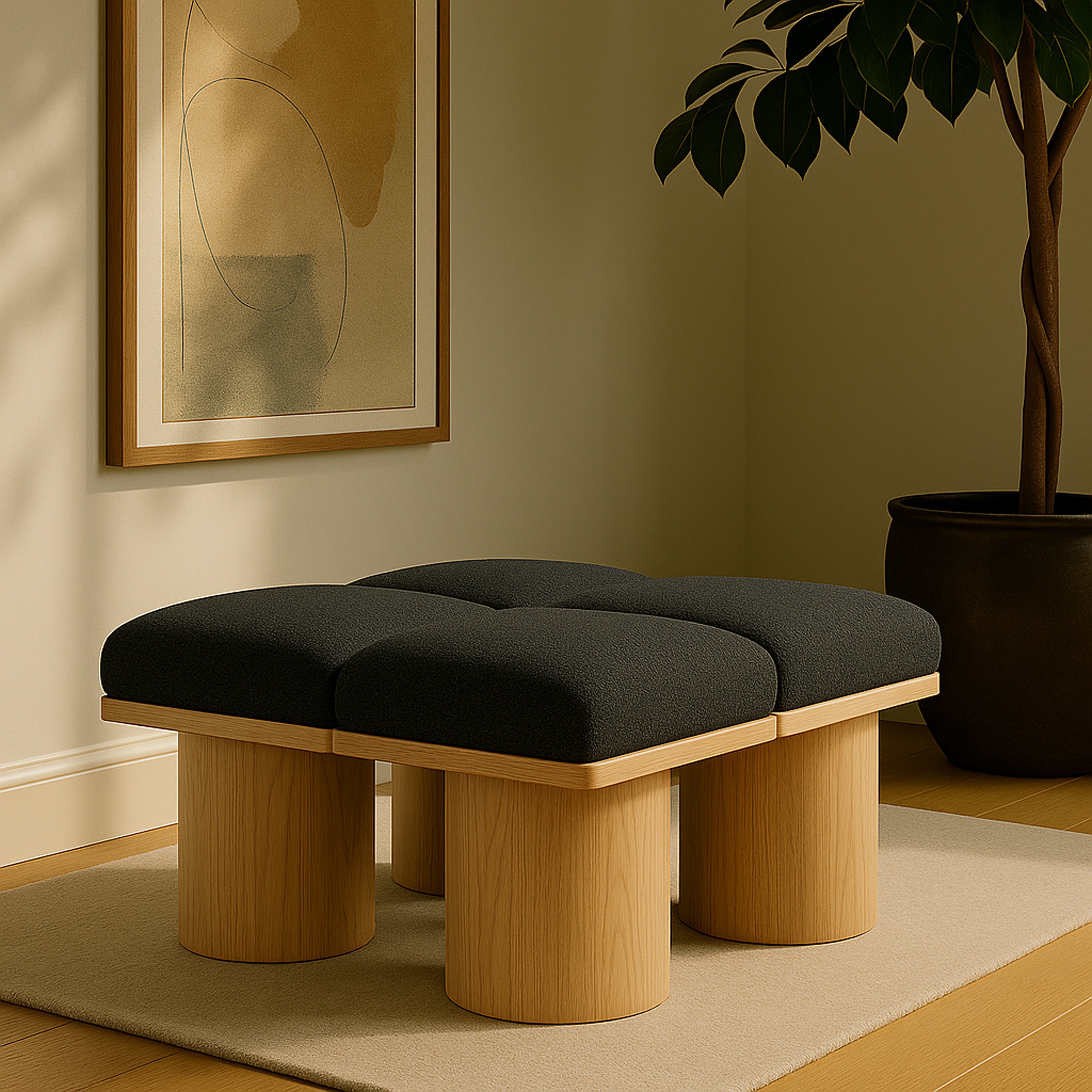 Pavaro Boucle 4pc Modular Bench