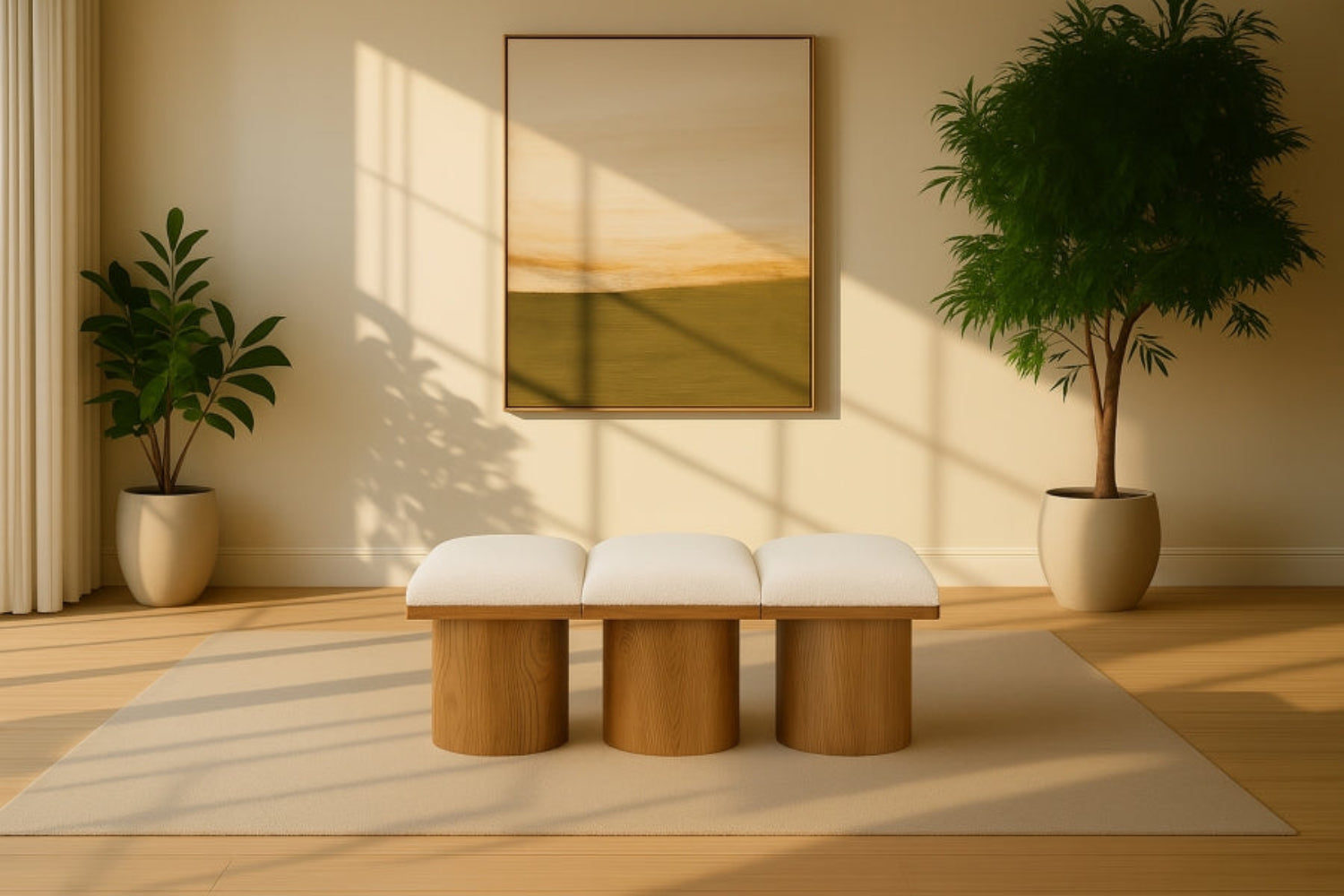 Pavaro Boucle 3pc Modular Bench - StyleMeGHD - Ottomans, Benches + Poufs