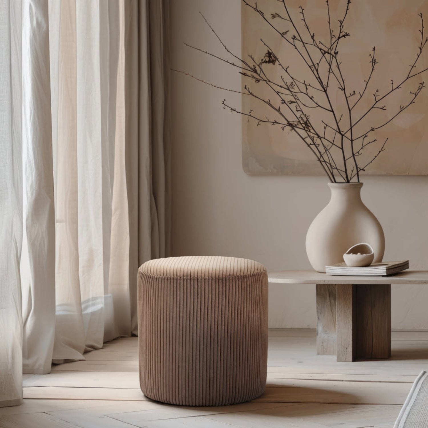 Royle Round Microsuede Stool