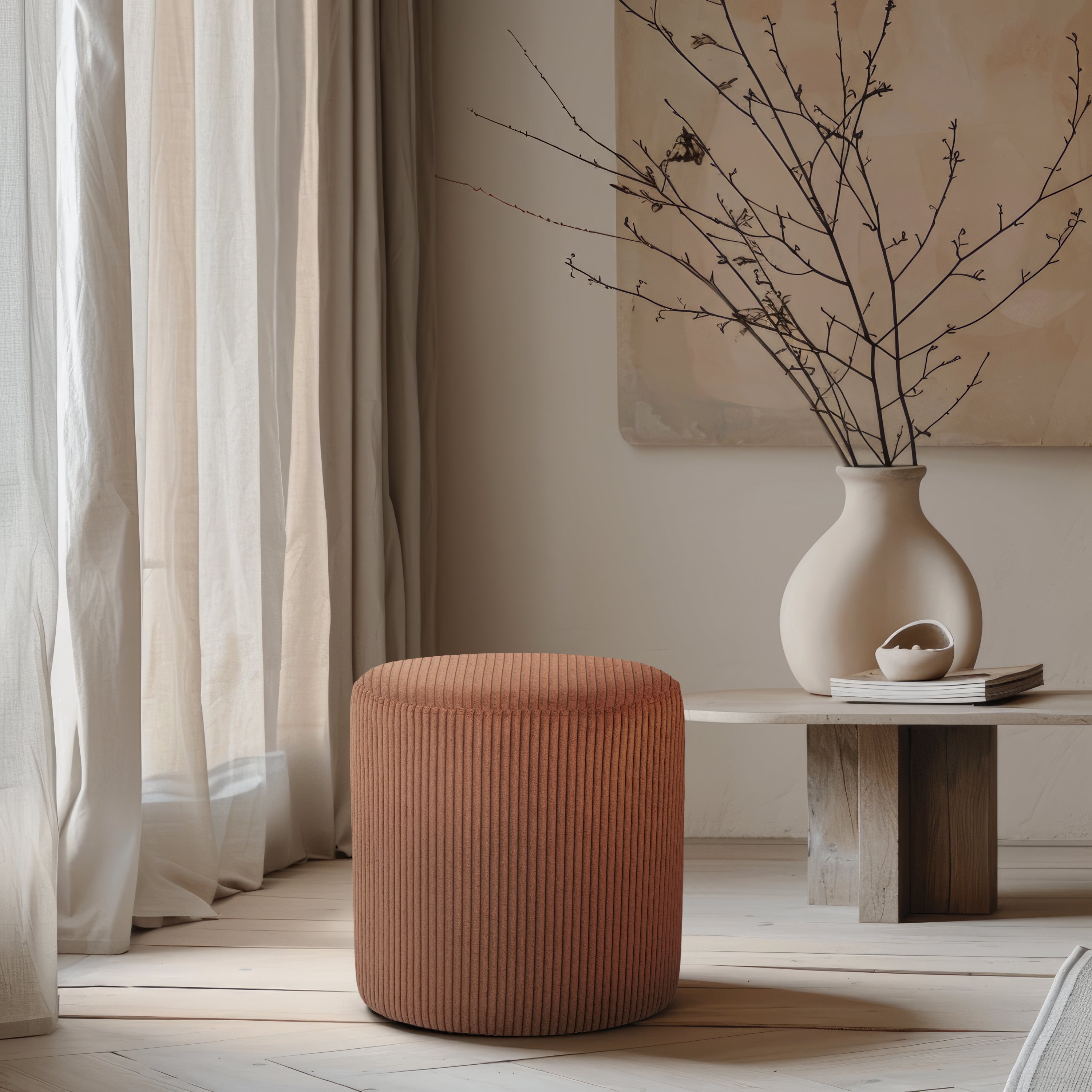 Royle Round Microsuede Stool