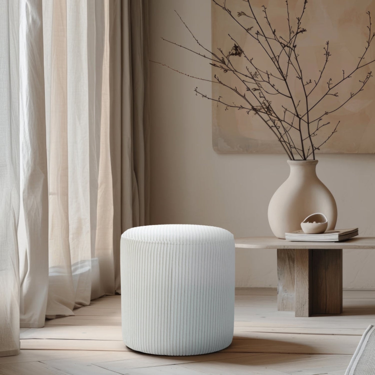 Royle Round Microsuede Stool