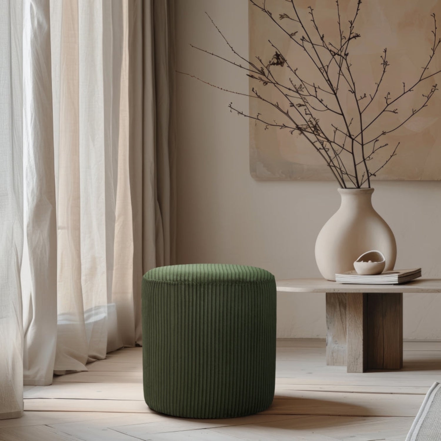 Royle Round Microsuede Stool