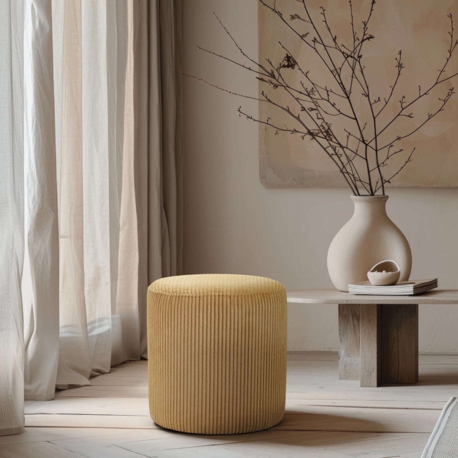 Royle Round Microsuede Stool