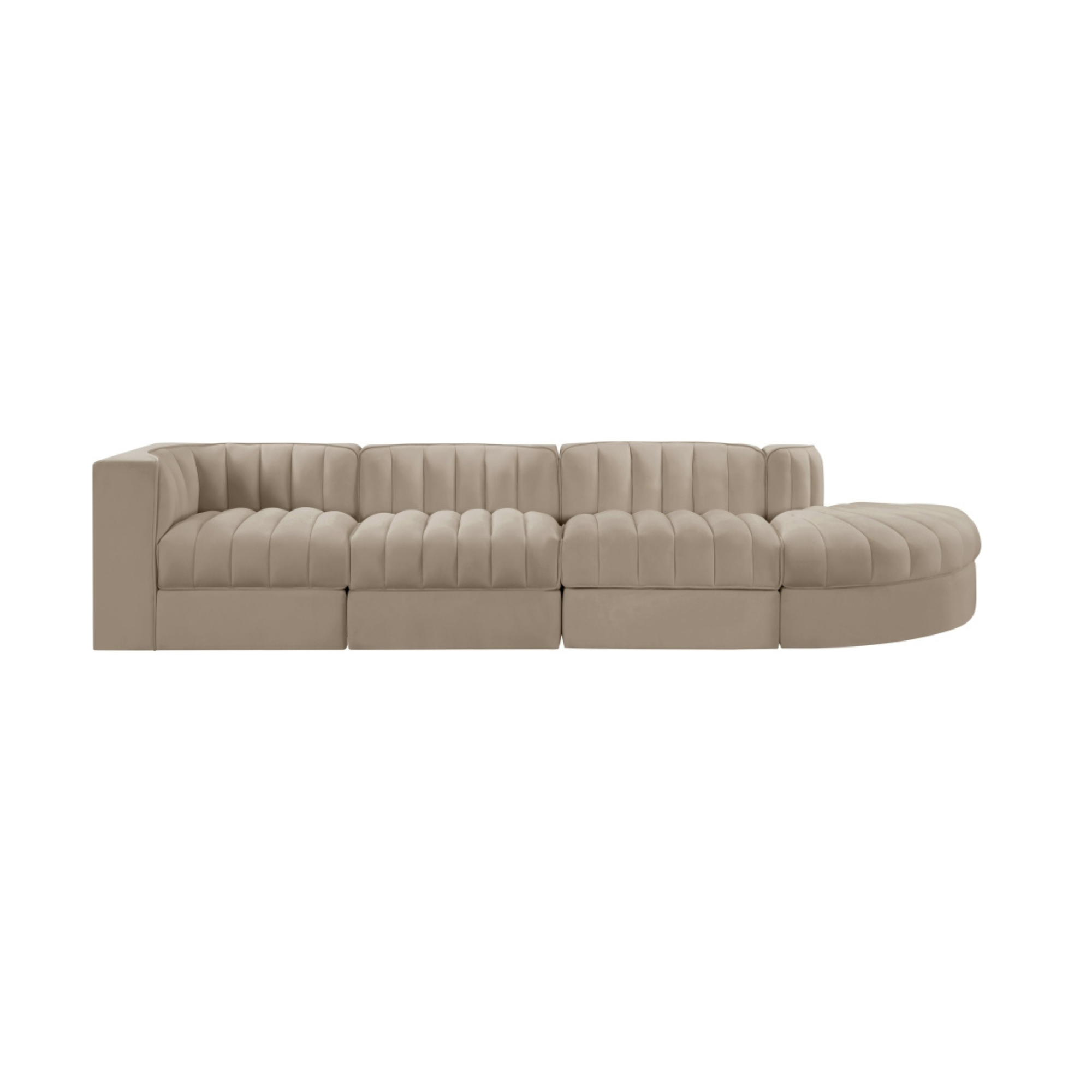 Rumina Velvet 4pc Modular Sectional