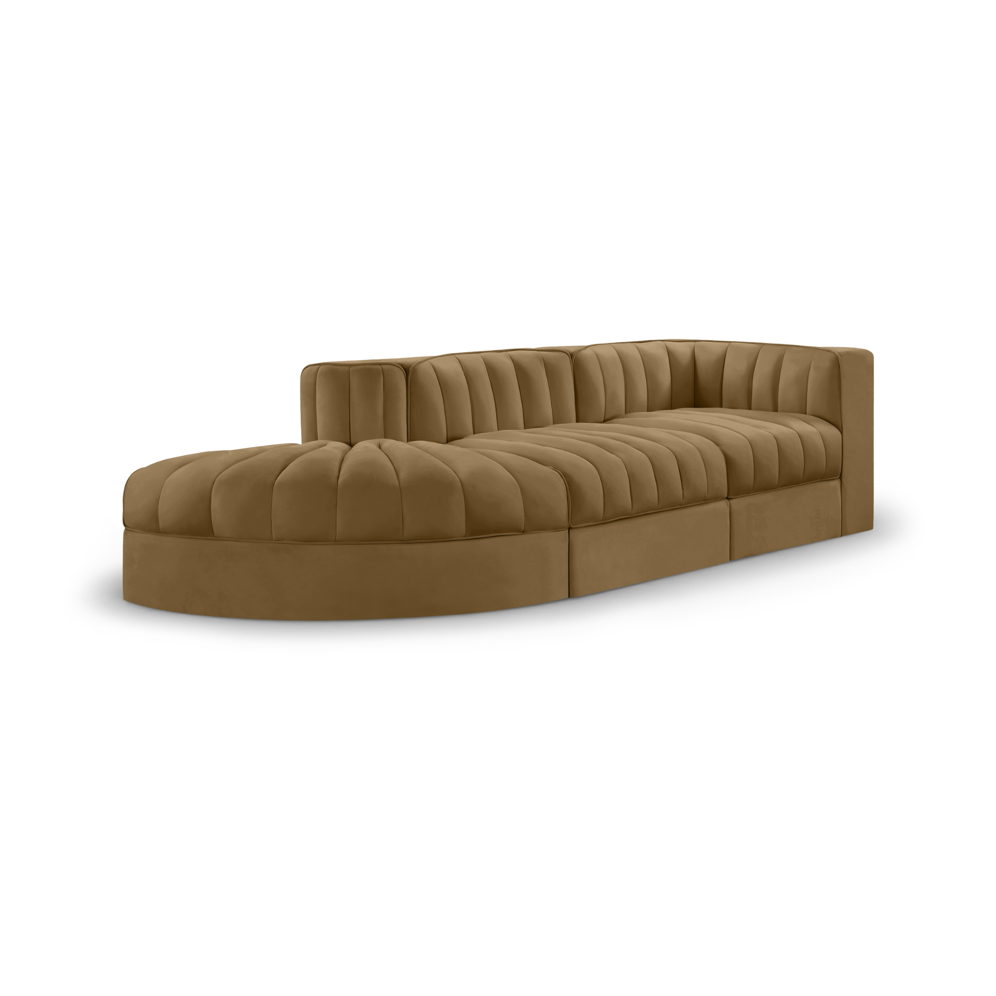 Rumina Velvet 3pc Modular Sectional