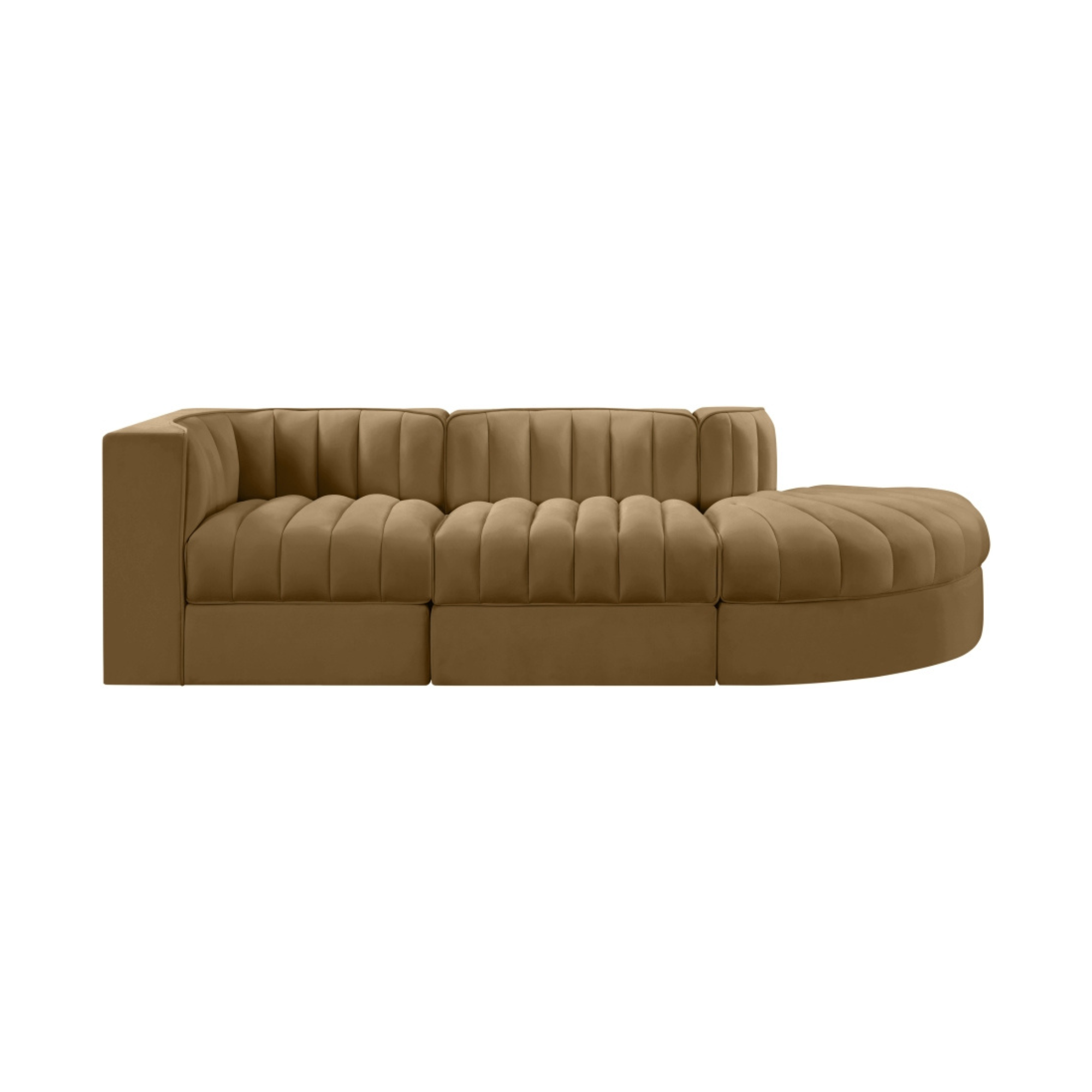 Rumina Velvet 3pc Modular Sectional