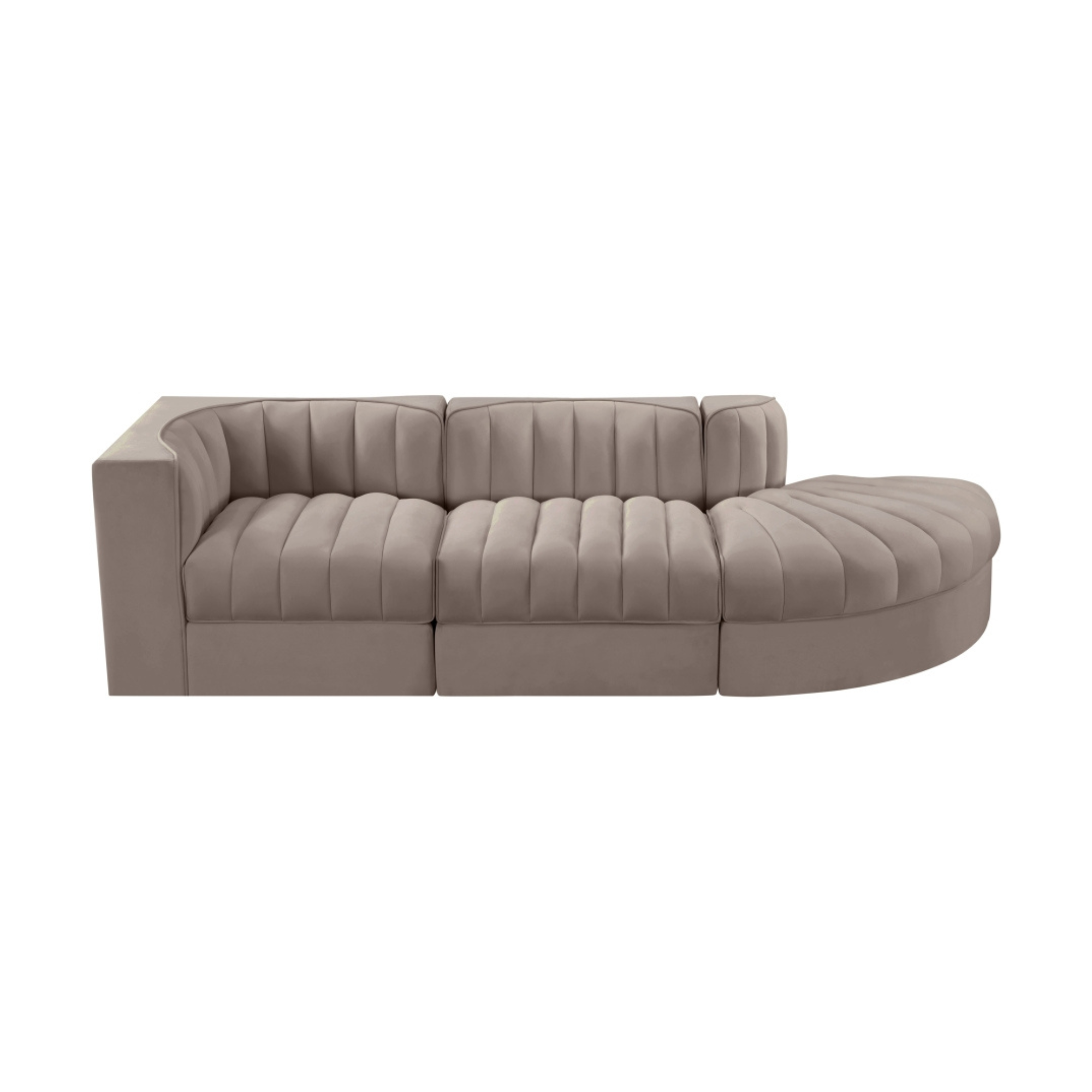 Rumina Velvet 3pc Modular Sectional