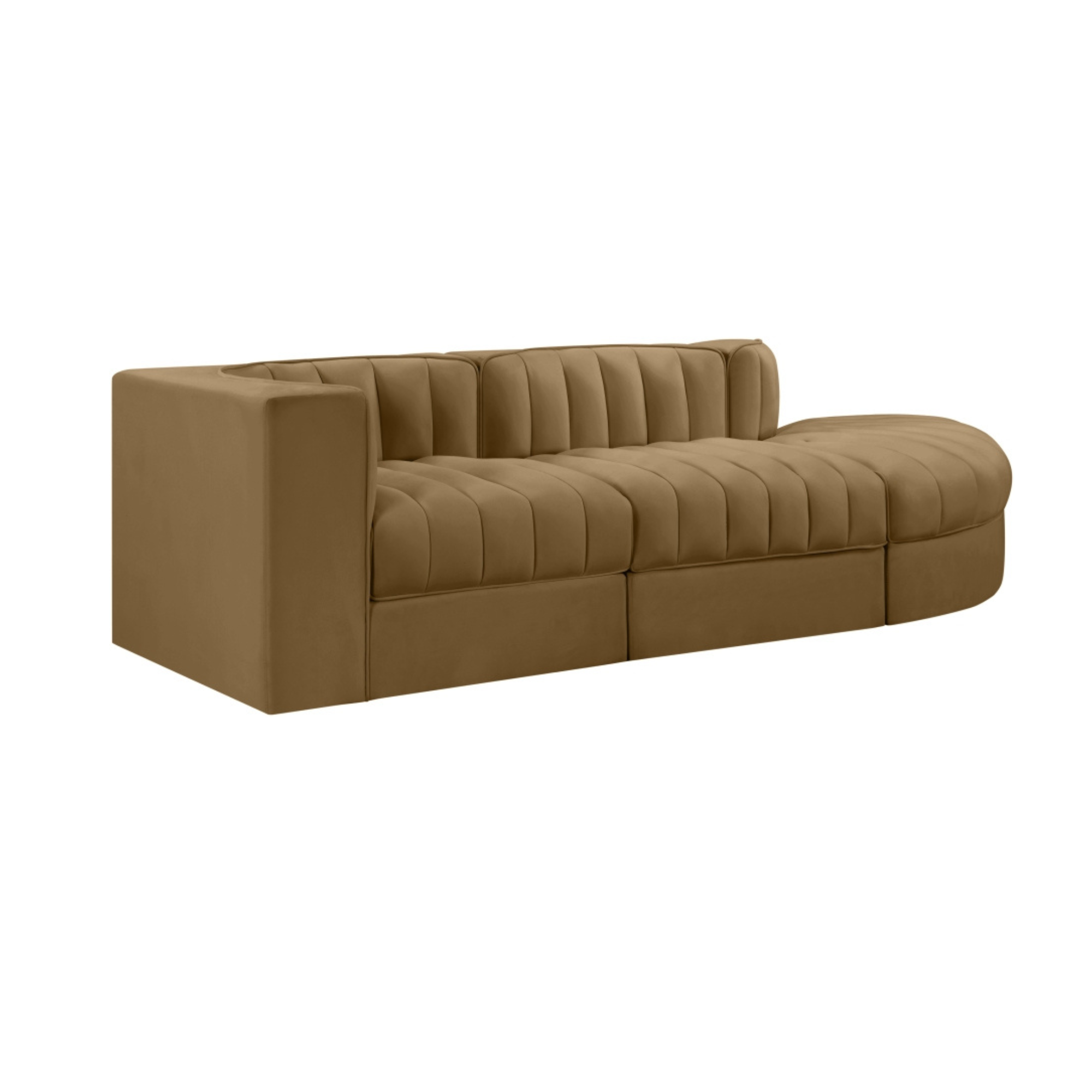 Rumina Velvet 3pc Modular Sectional