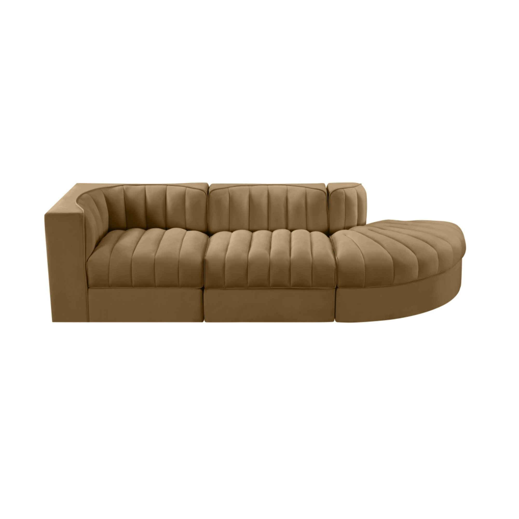 Rumina Velvet 3pc Modular Sectional