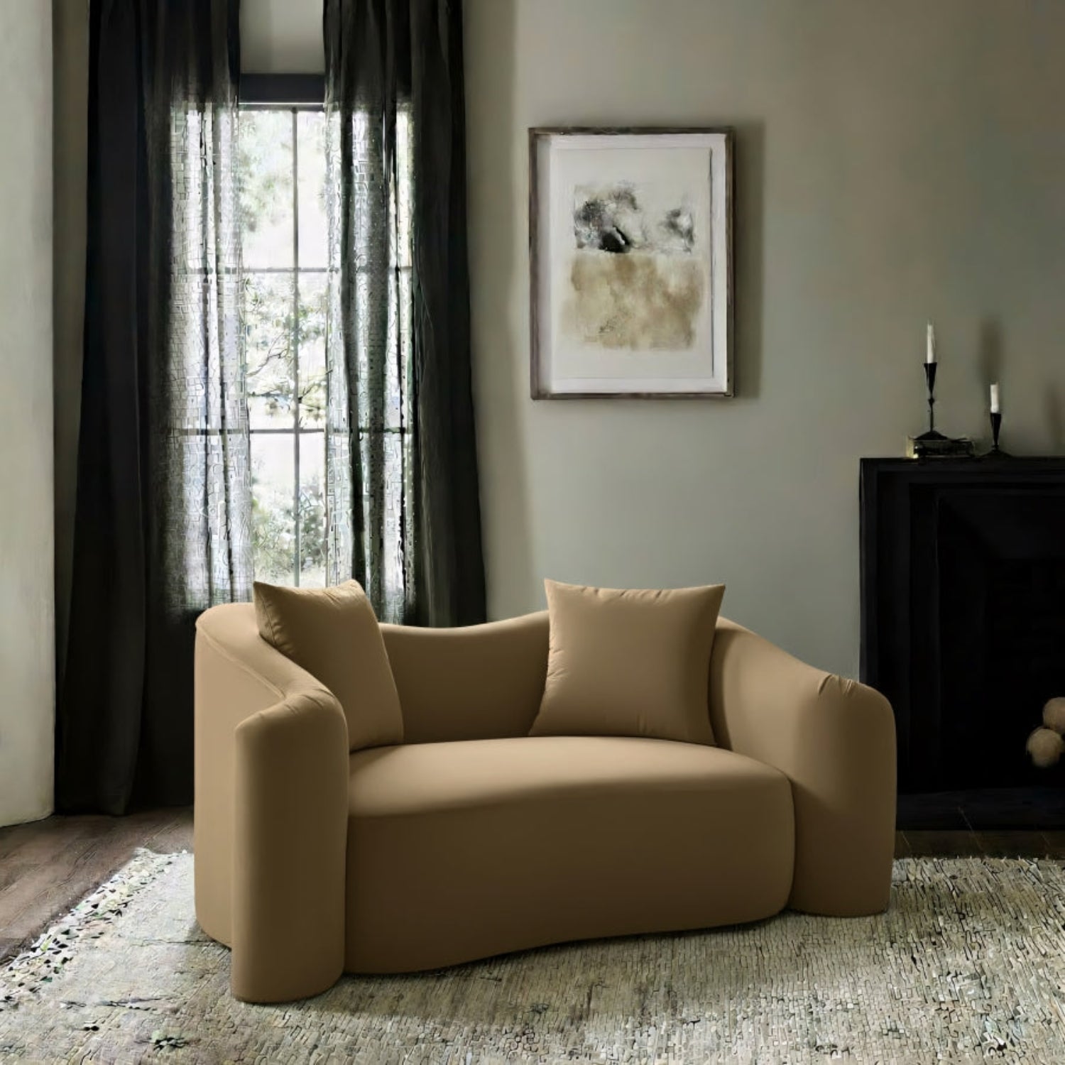 Daston Velvet Loveseat