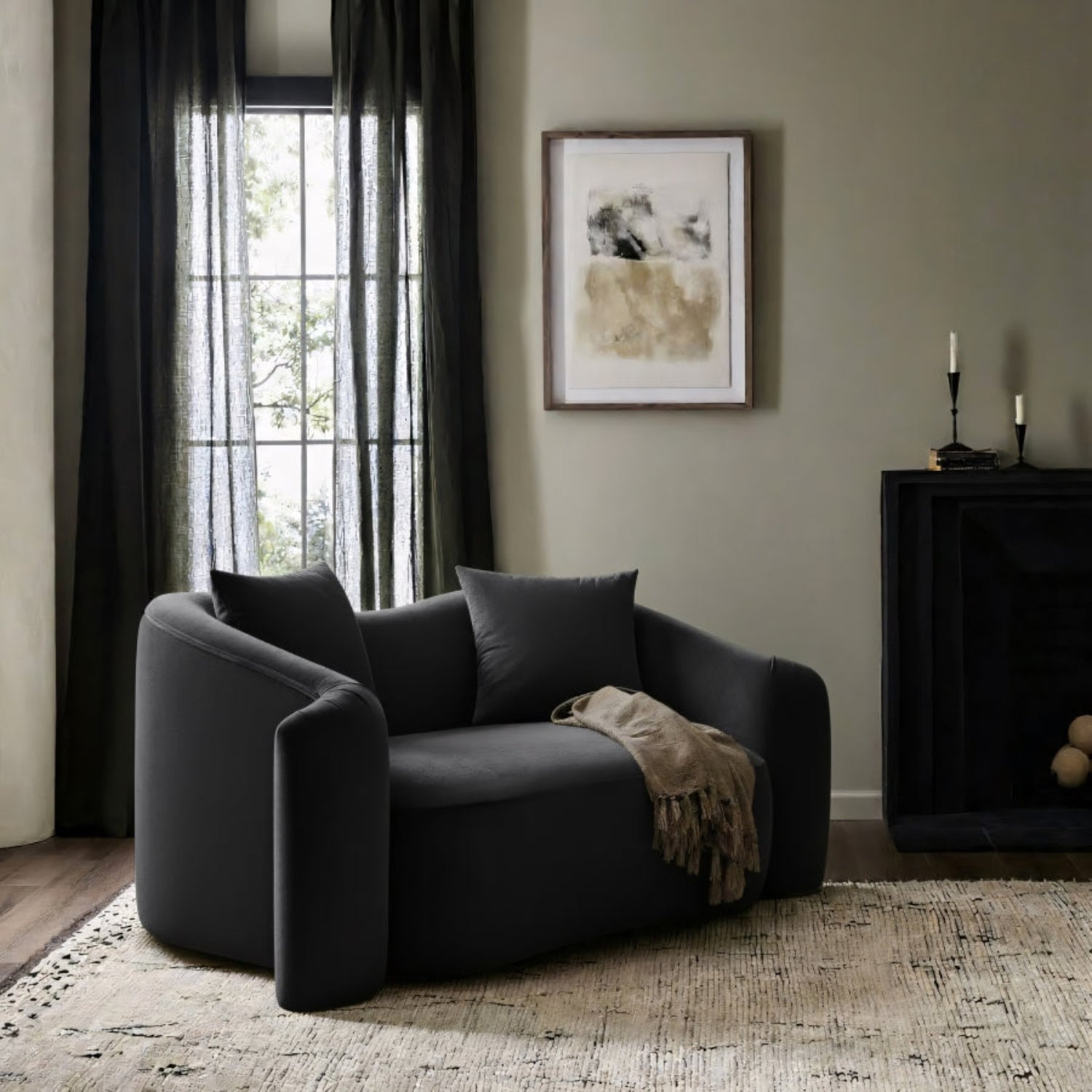 Daston Velvet Loveseat