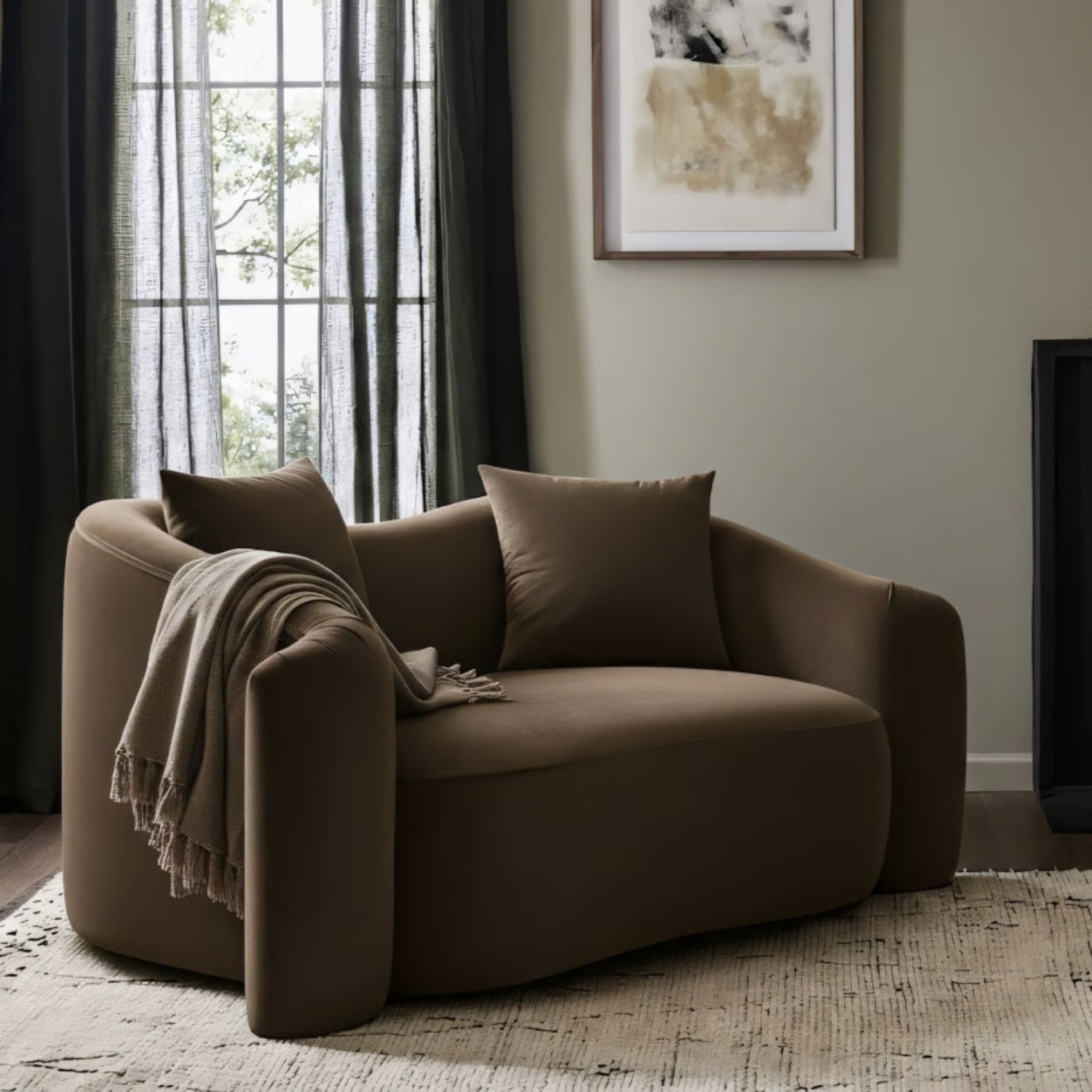 Daston Velvet Loveseat