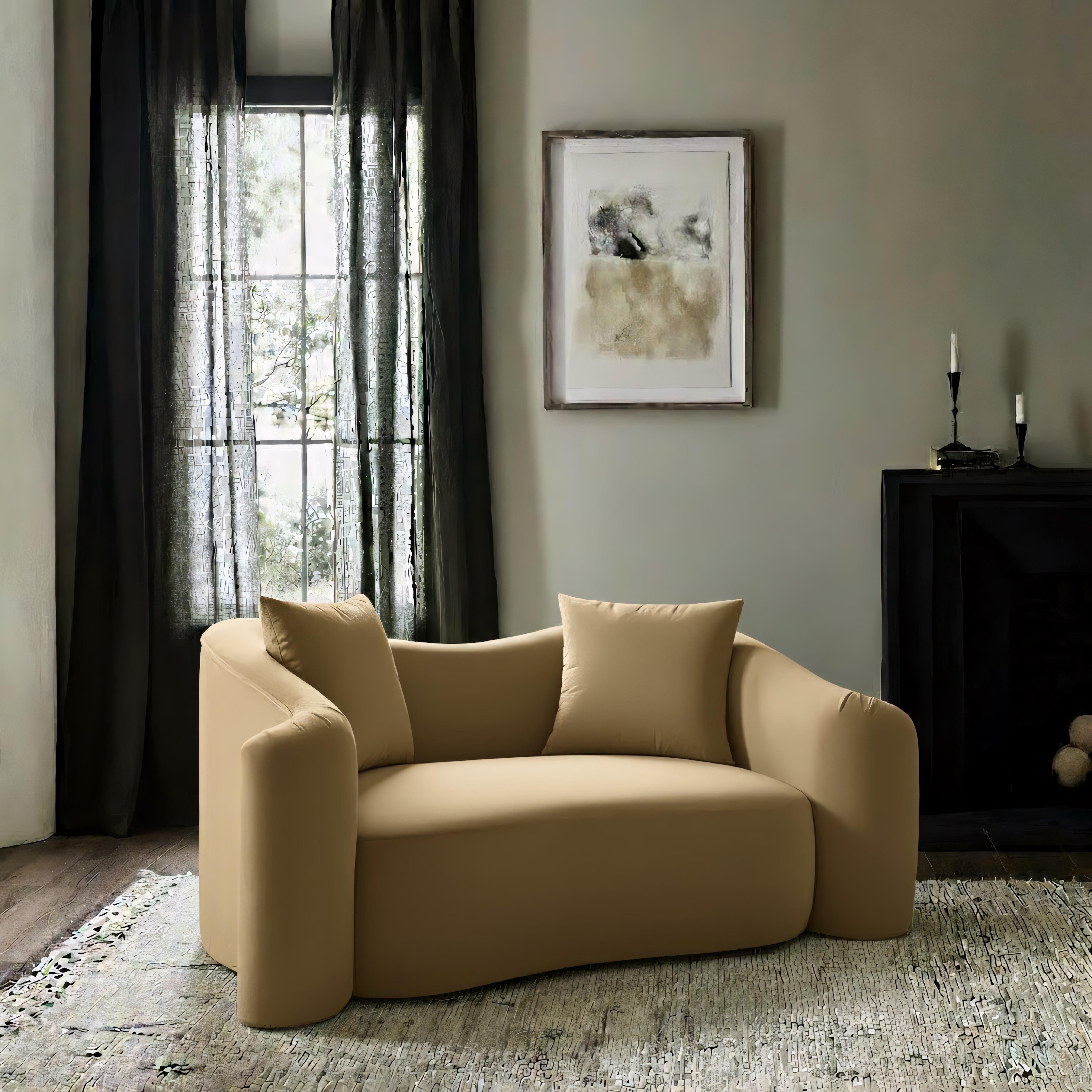 Daston Velvet Loveseat