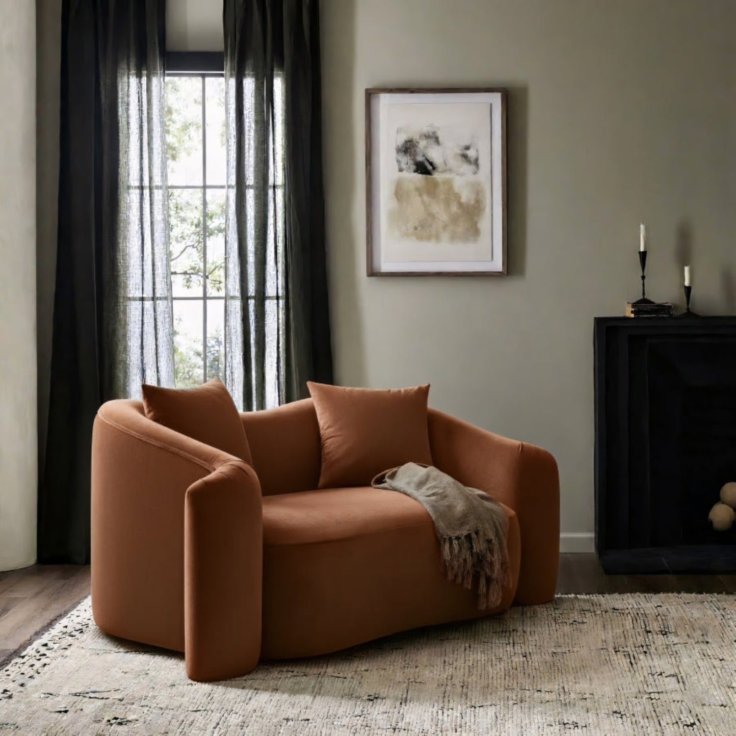 Daston Velvet Loveseat