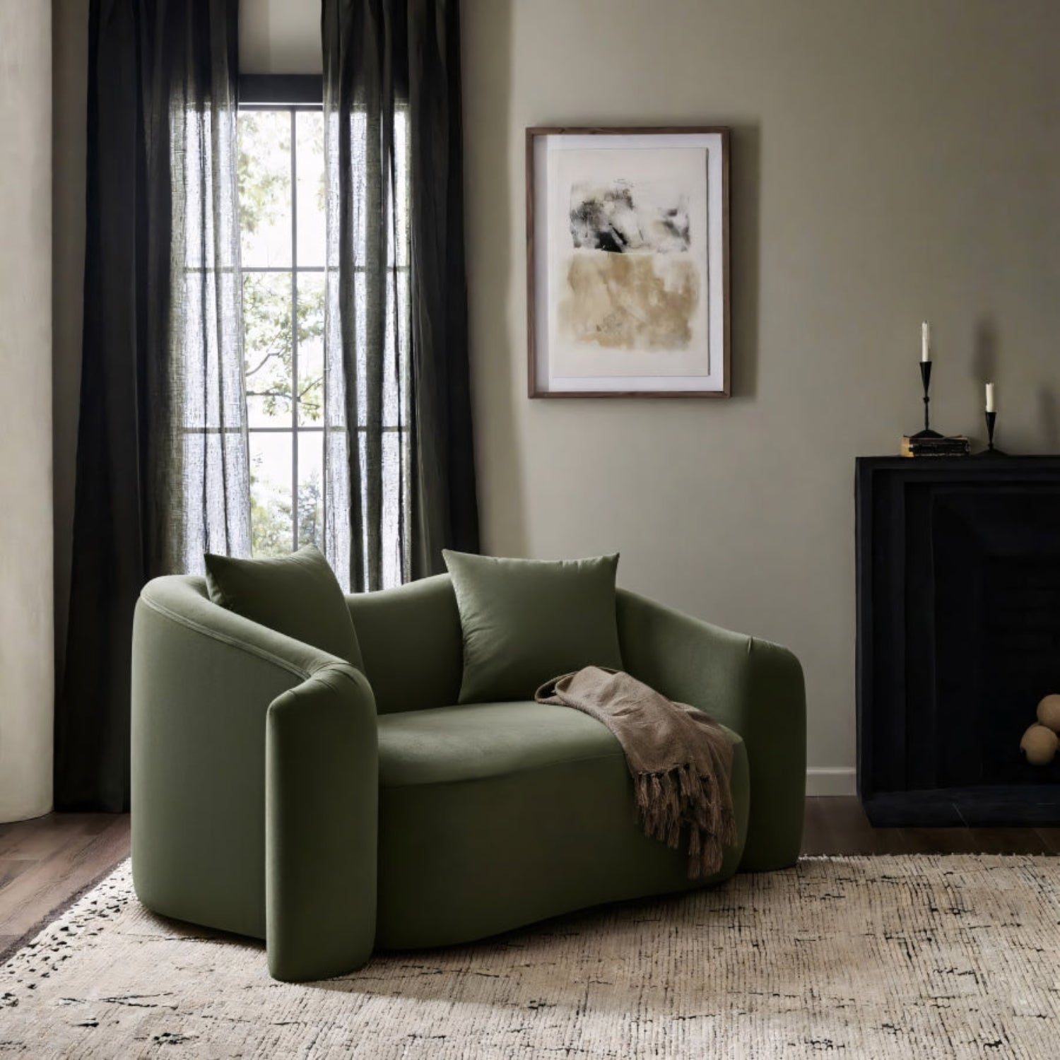 Daston Velvet Loveseat