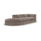 Rumina Velvet 3pc Modular Sectional