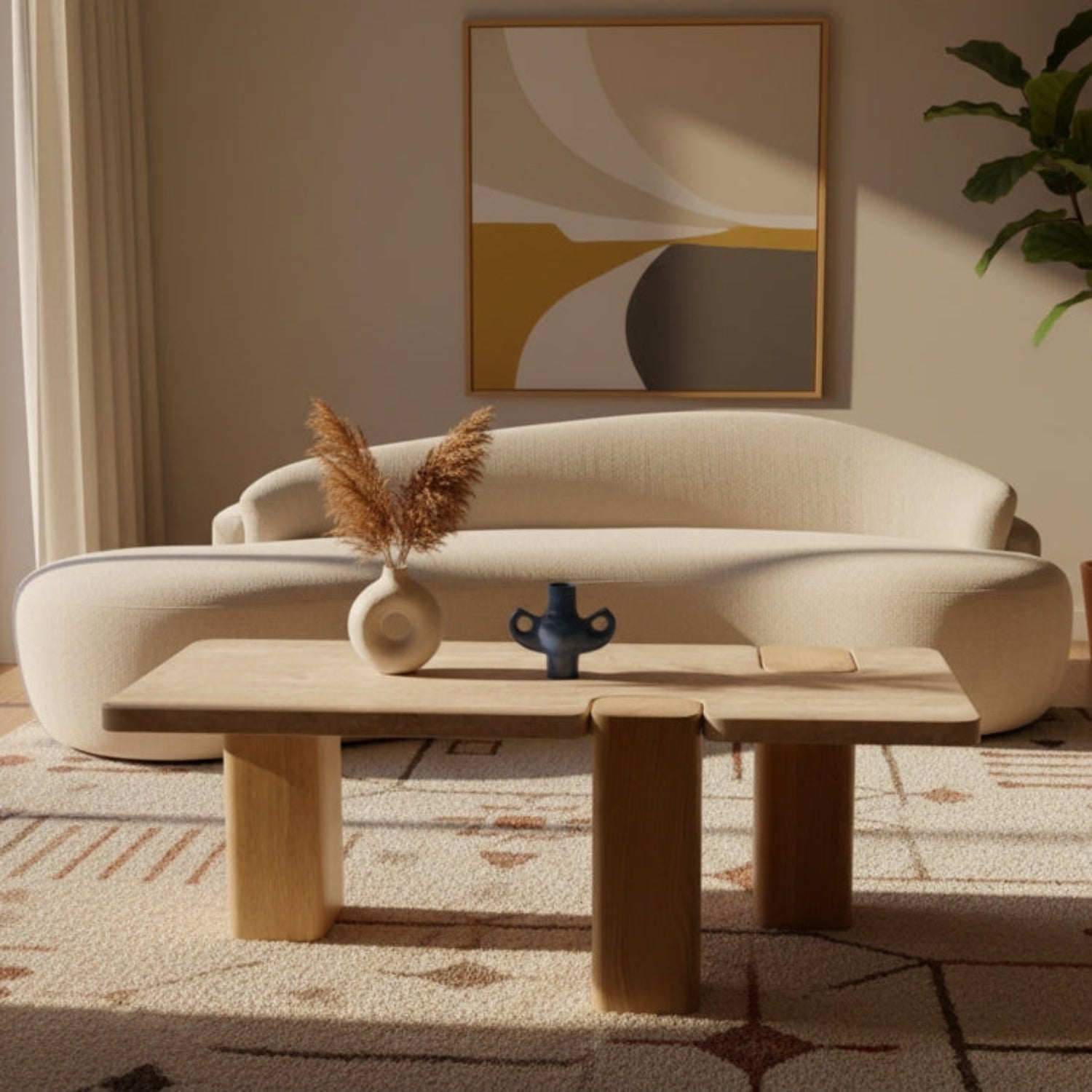 Mirea Travertine Coffee Table
