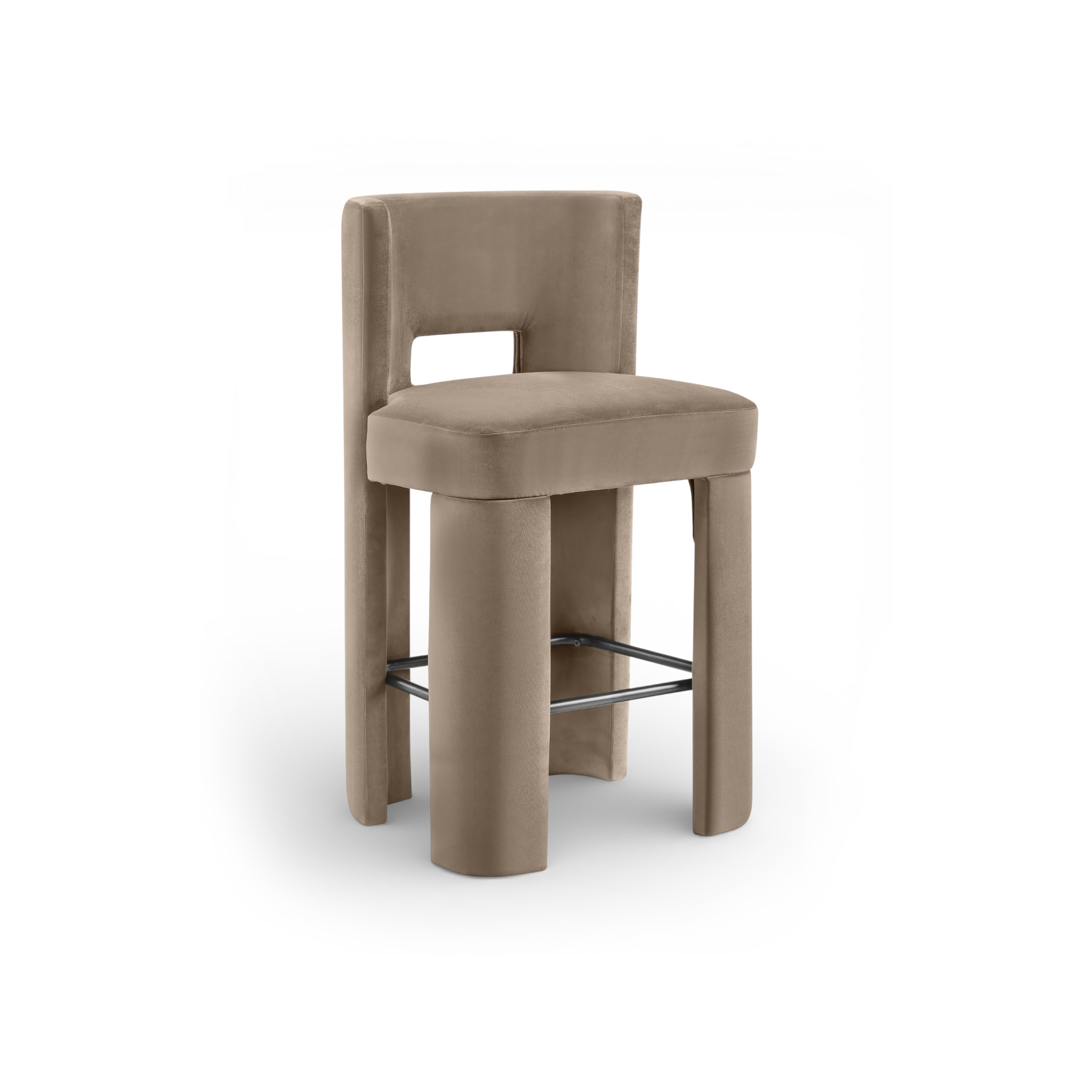 Zylo Velvet Bar Stool, Set of 2