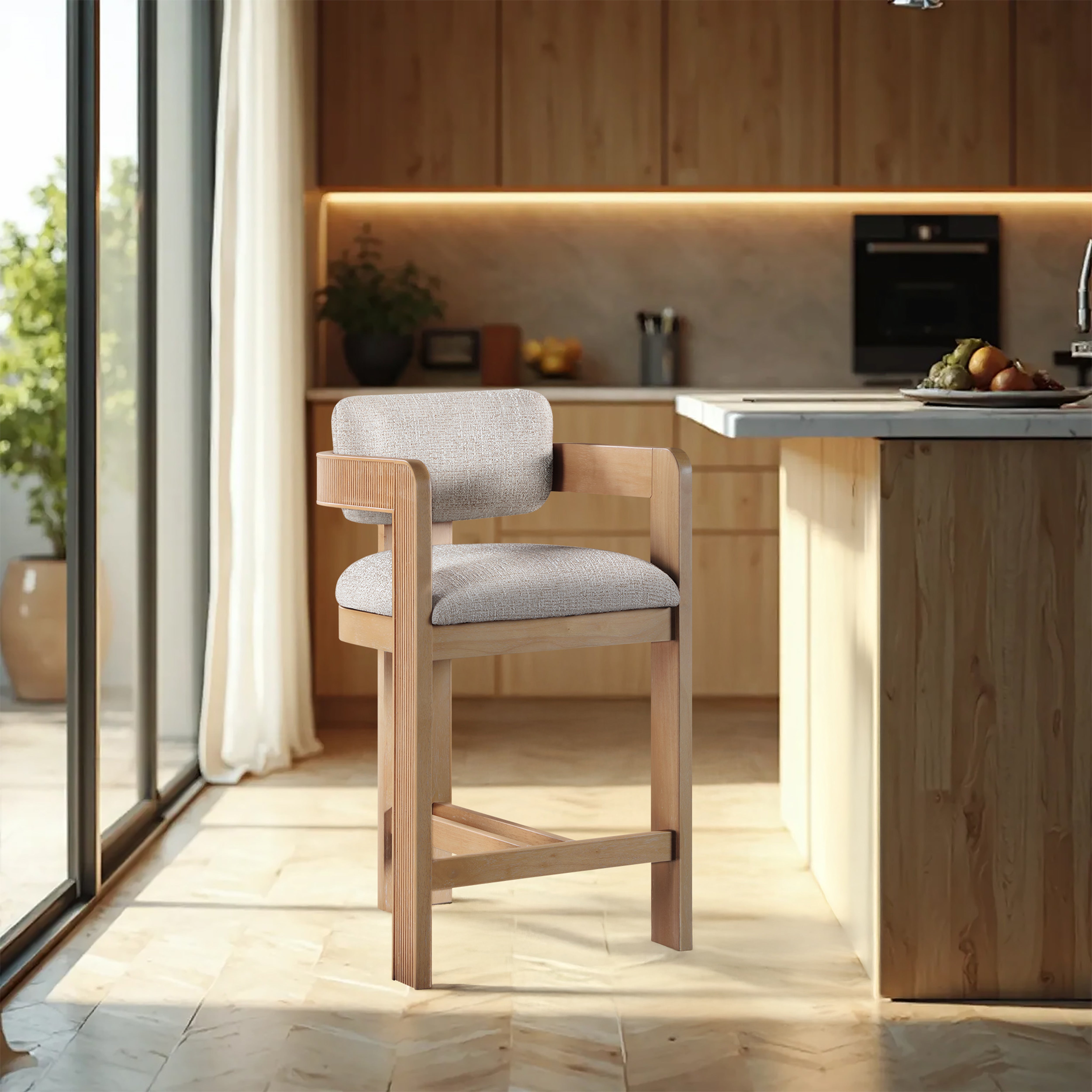 Samara Linen Counter Stool