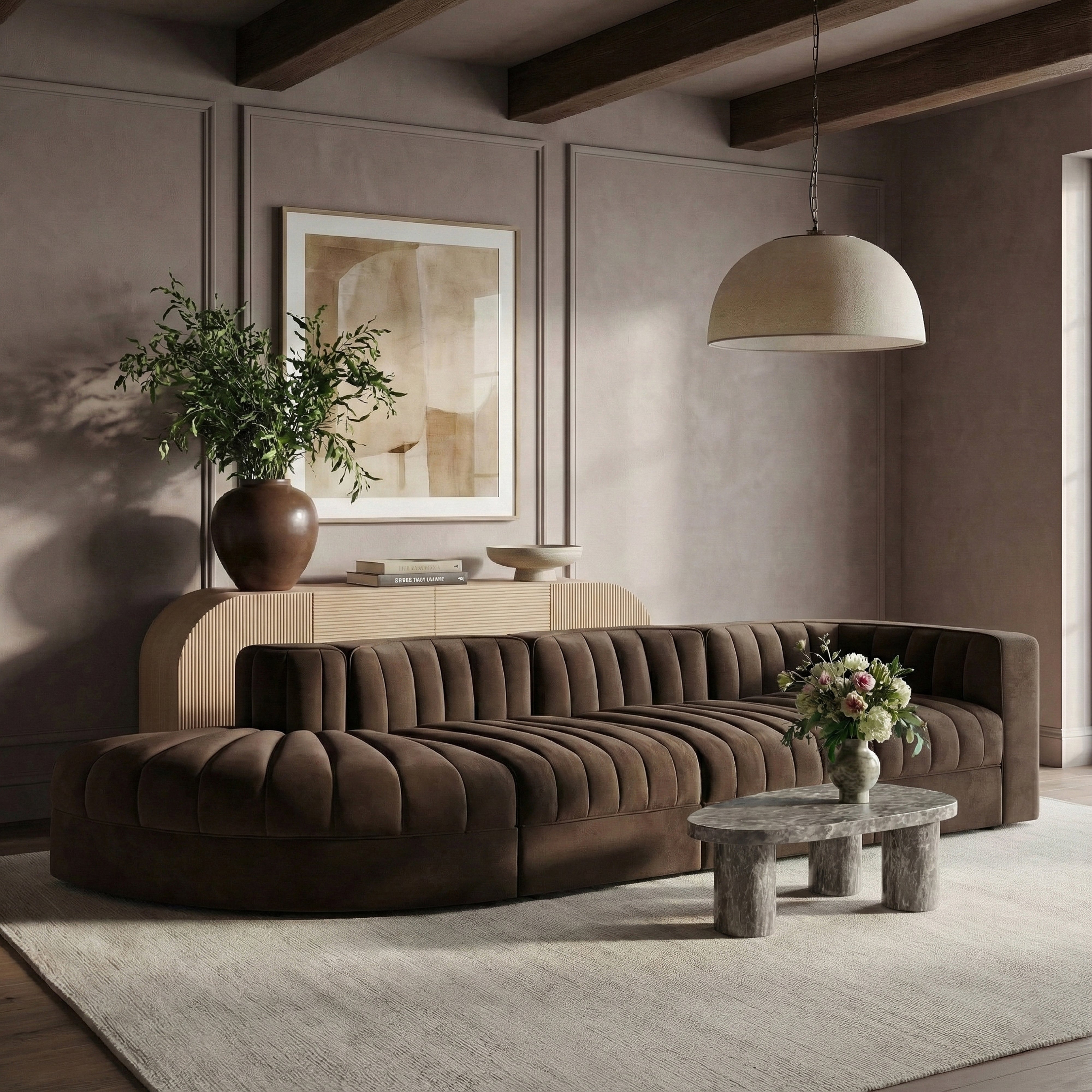 Rumina Velvet 4pc Modular Sectional