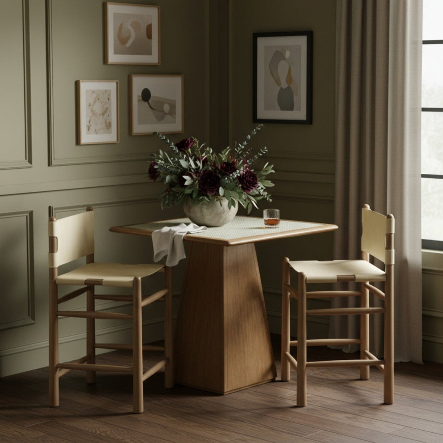 Alma Leather Counter Stool