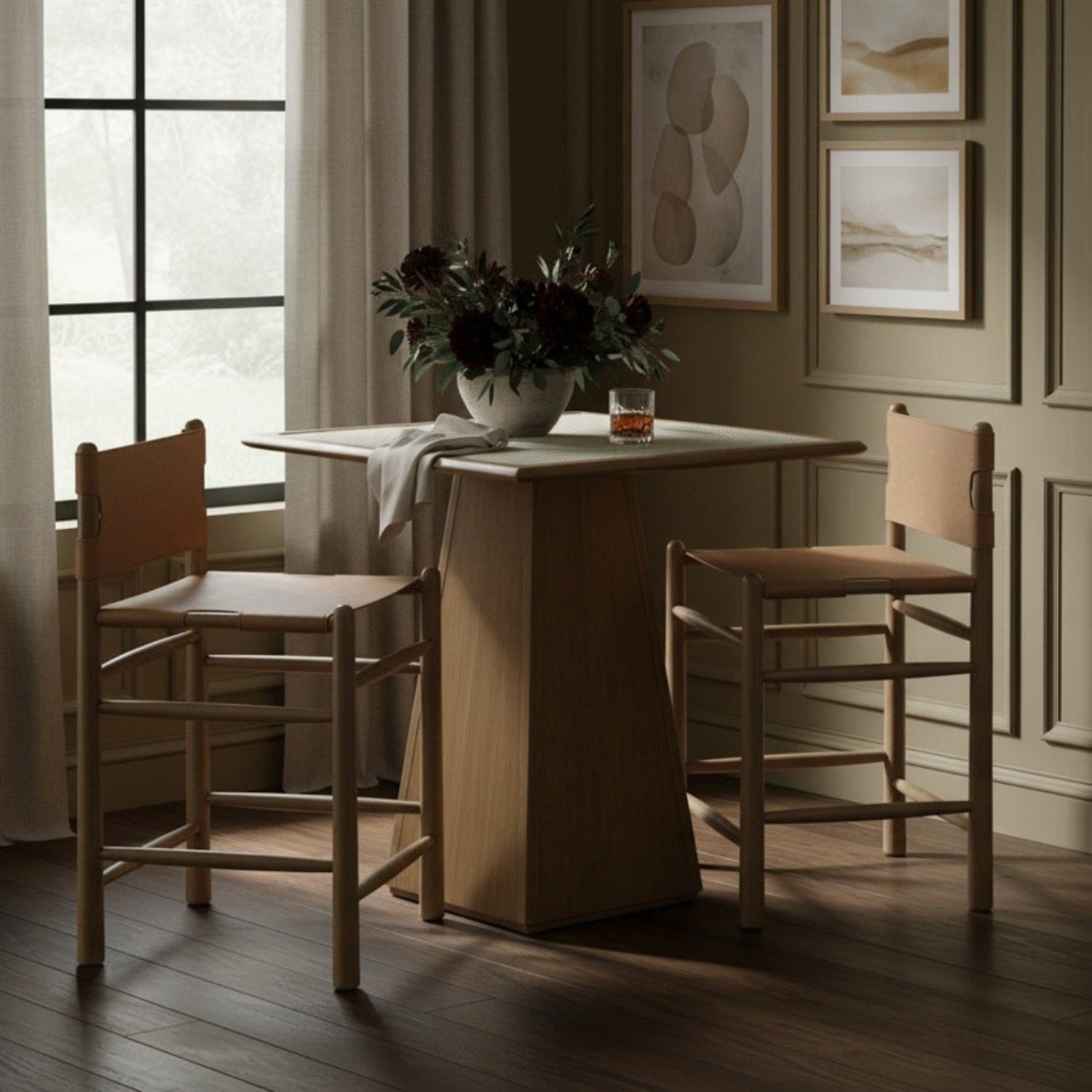 Alma Leather Counter Stool