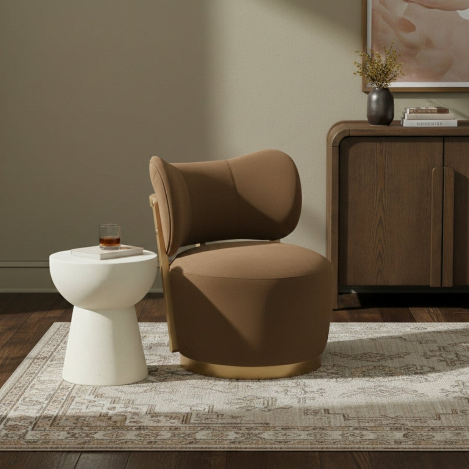 Velara Velvet Swivel Chair