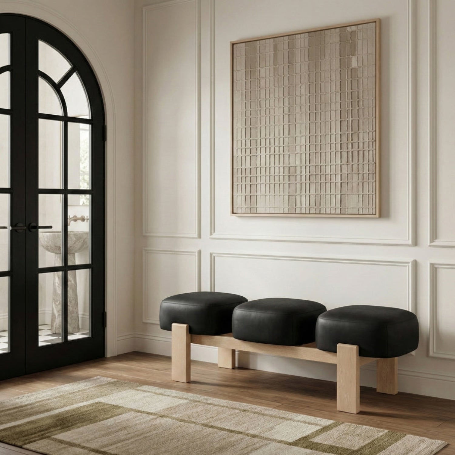 Woodmont Vegan Leather Bench