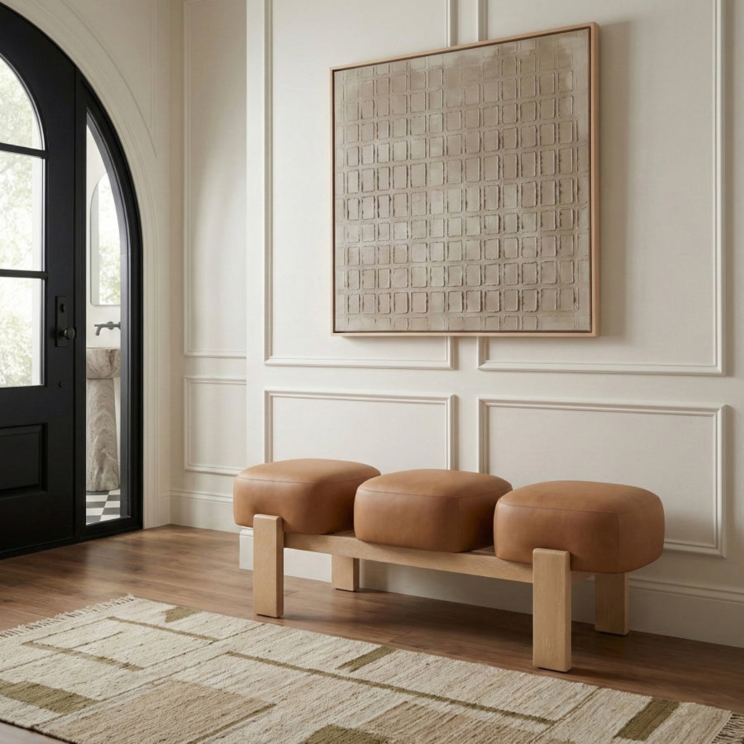 Woodmont Vegan Leather Bench