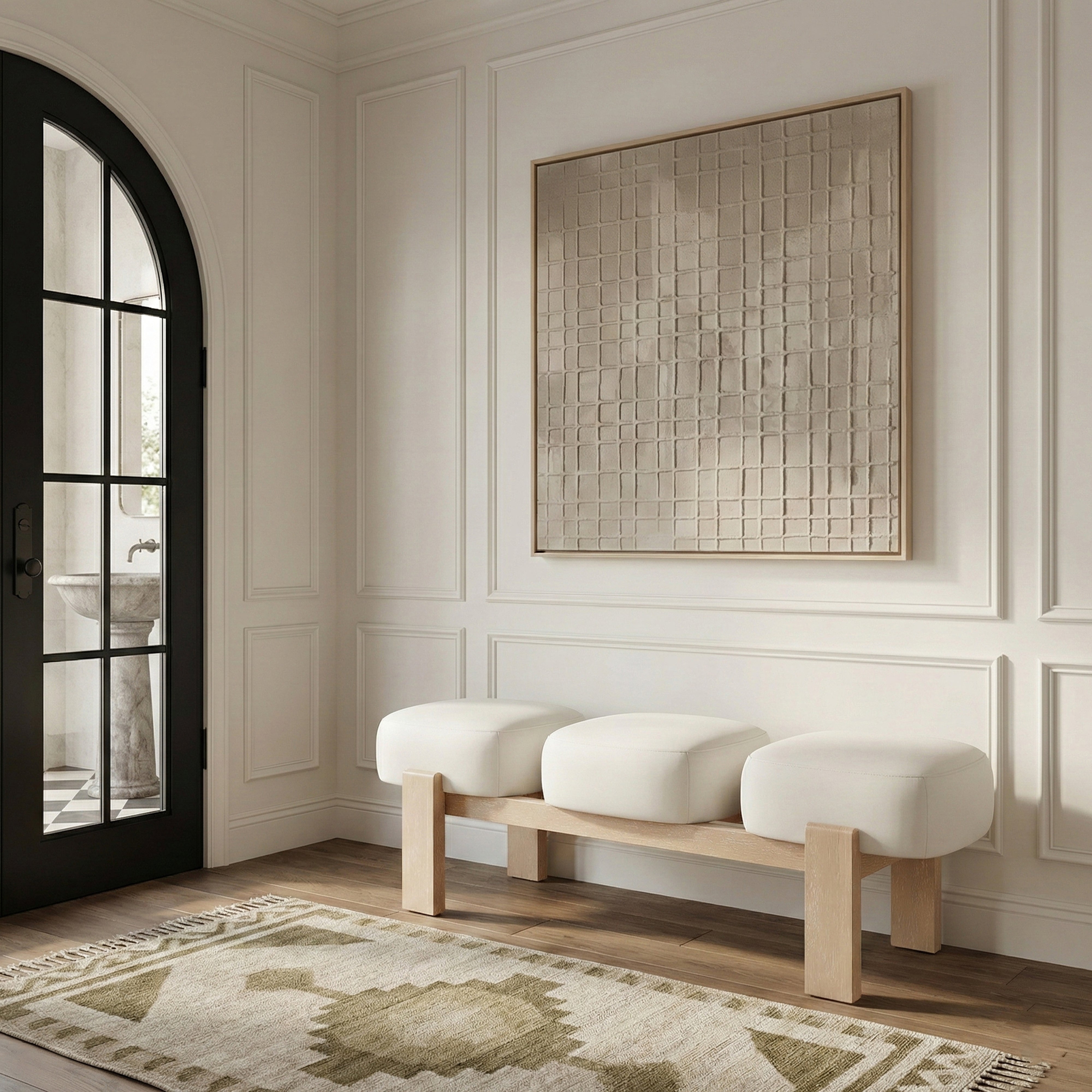 Woodmont Vegan Leather Bench