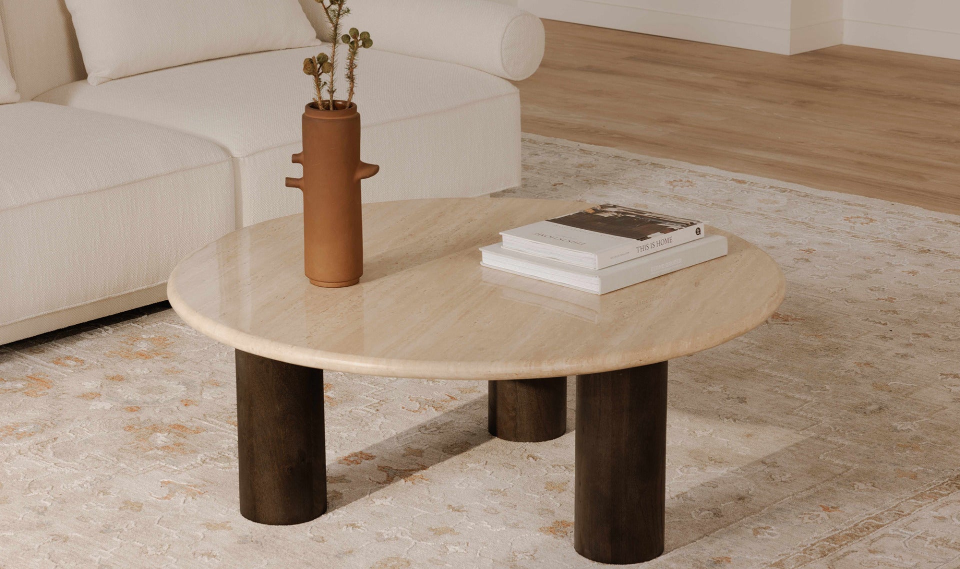 Lindon Travertine Coffee Table