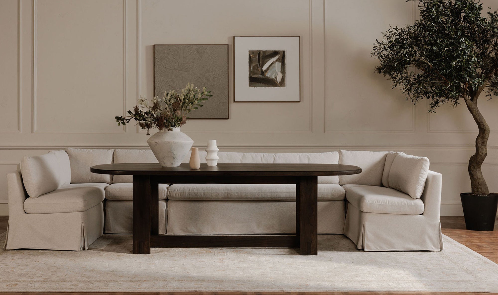 Fabio Slipcover Dining Corner Chair