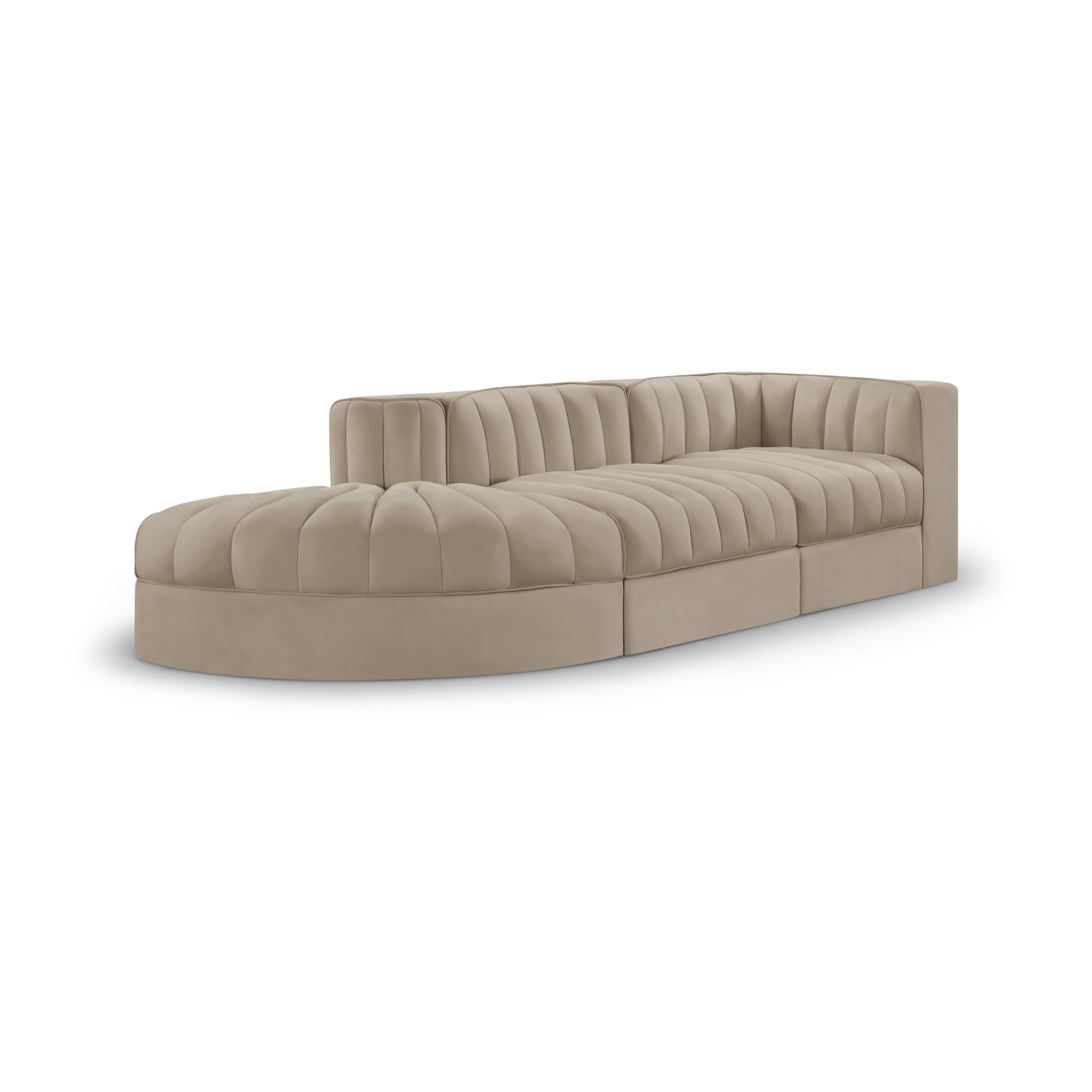Rumina Velvet 3pc Modular Sectional
