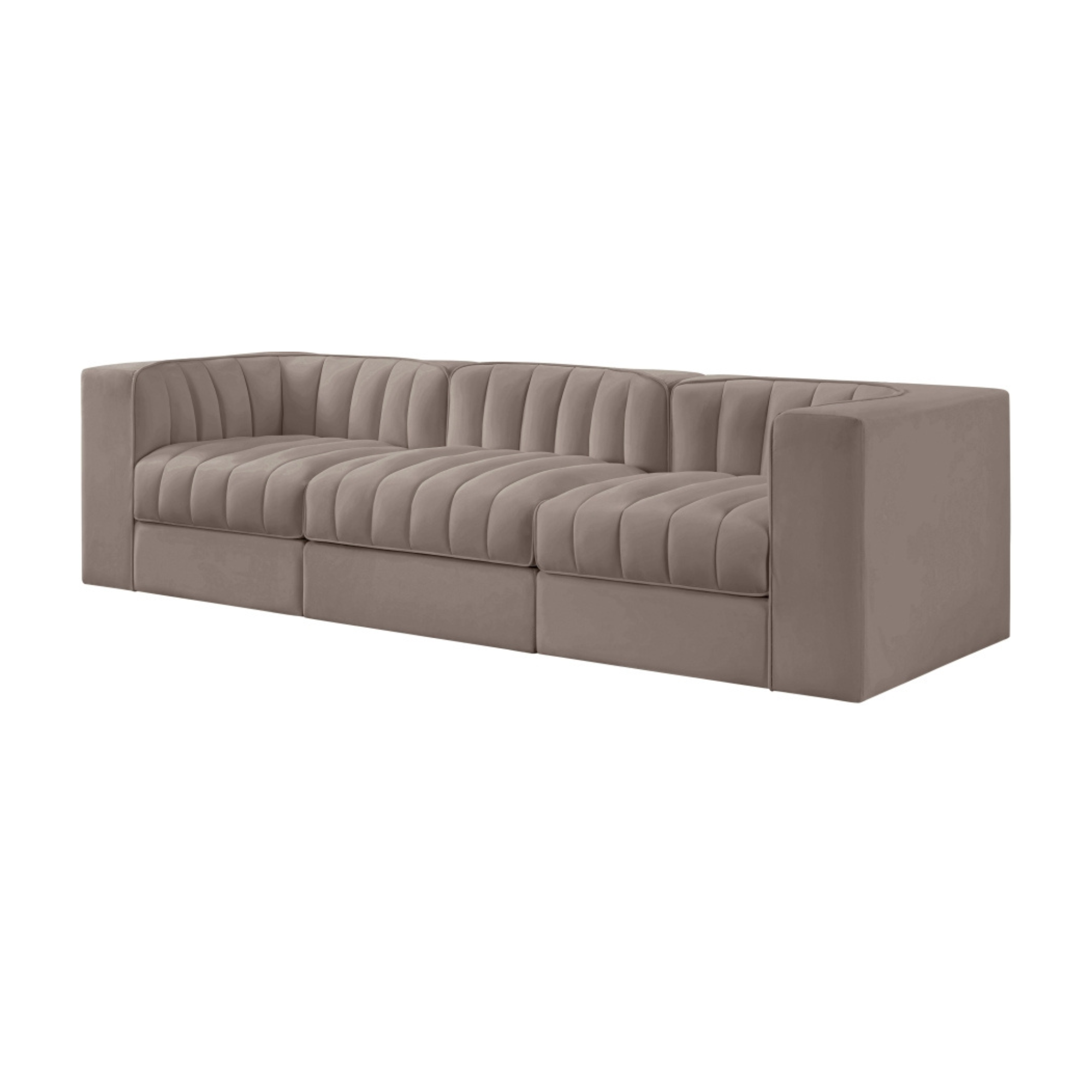 Rumina Velvet 3pc Modular Sofa