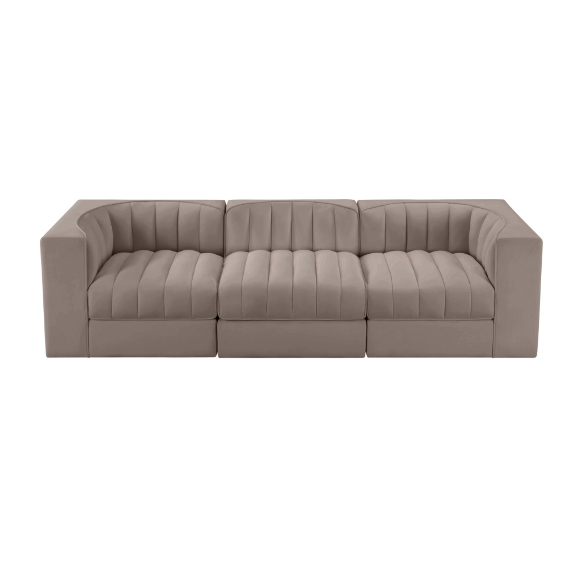 Rumina Velvet 3pc Modular Sofa