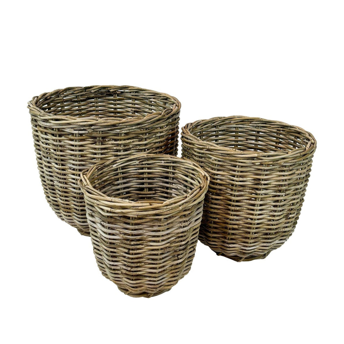 Riley Round Rattan Basket, Set of 3