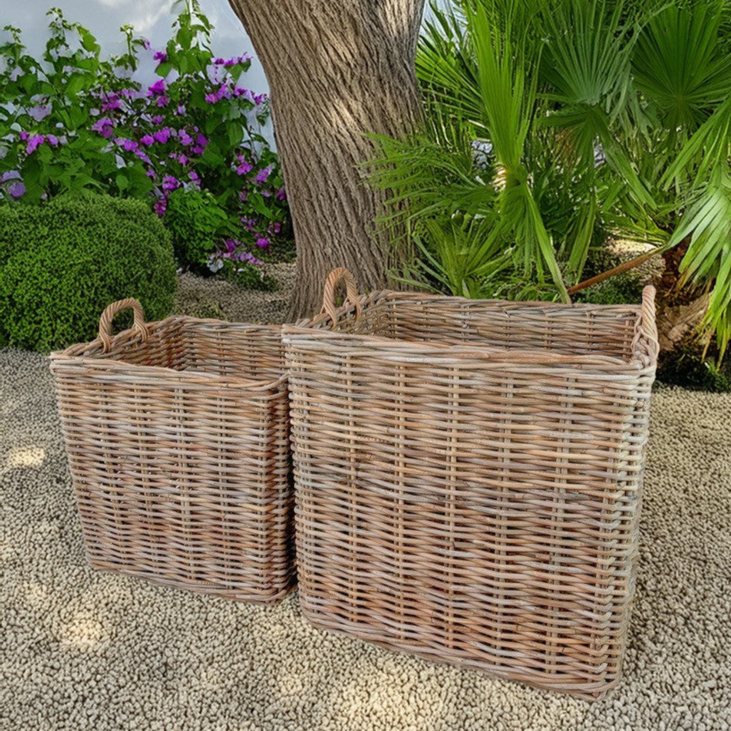 Garnet Rattan Basket, Set of 2