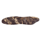Arian decorative tray: 16" long, dark brown marble with natural gold and white veining, organic curved shape.