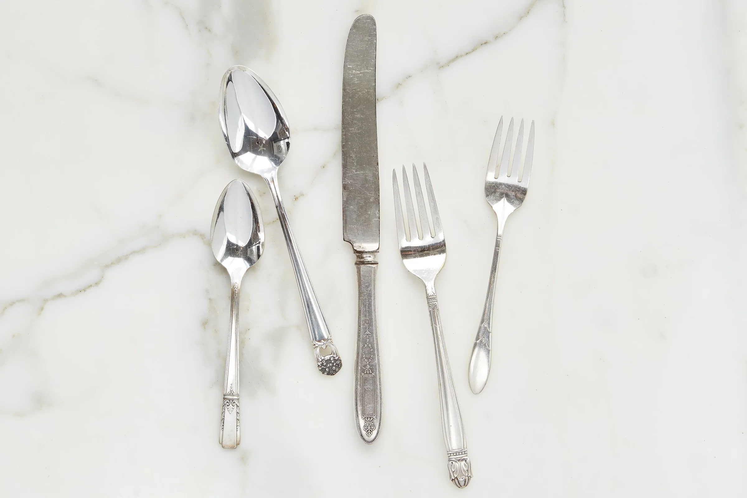 Found Silver Plate Flatware, Set of 5