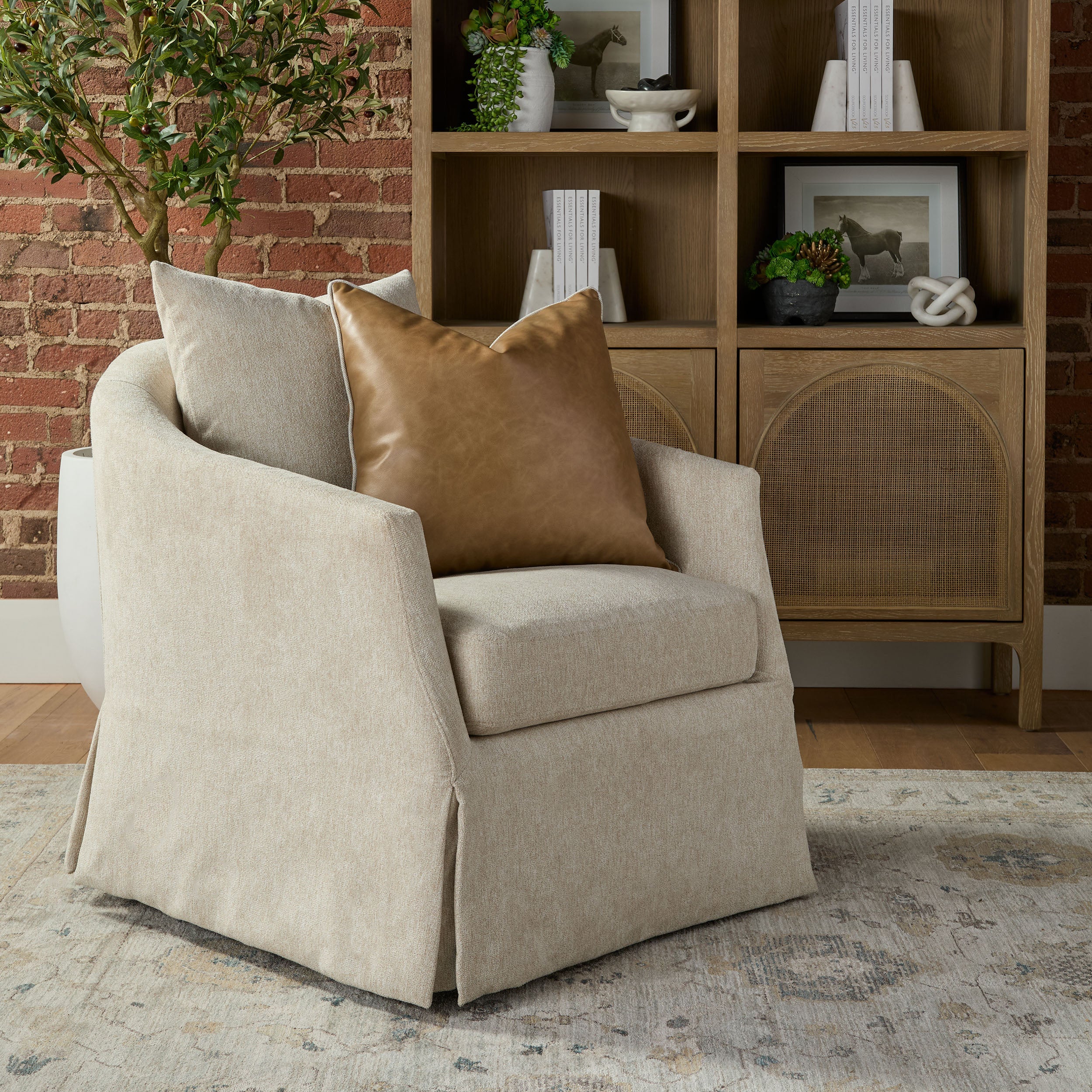 Florence Slipcover Swivel Chair-Chairs-StyleMeGHD