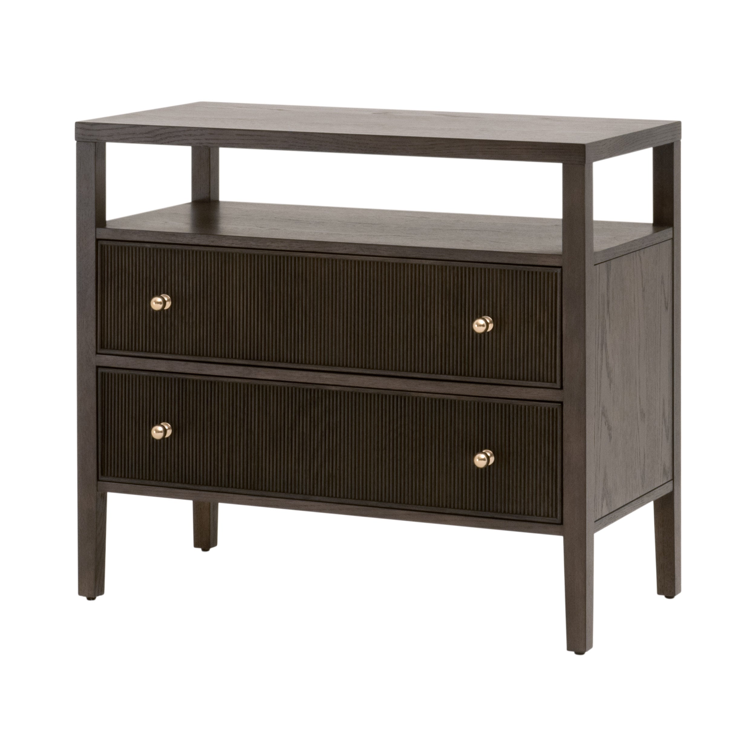 Highland Open Shelf 2-Drawer Nightstand-Nightstands-StyleMeGHD