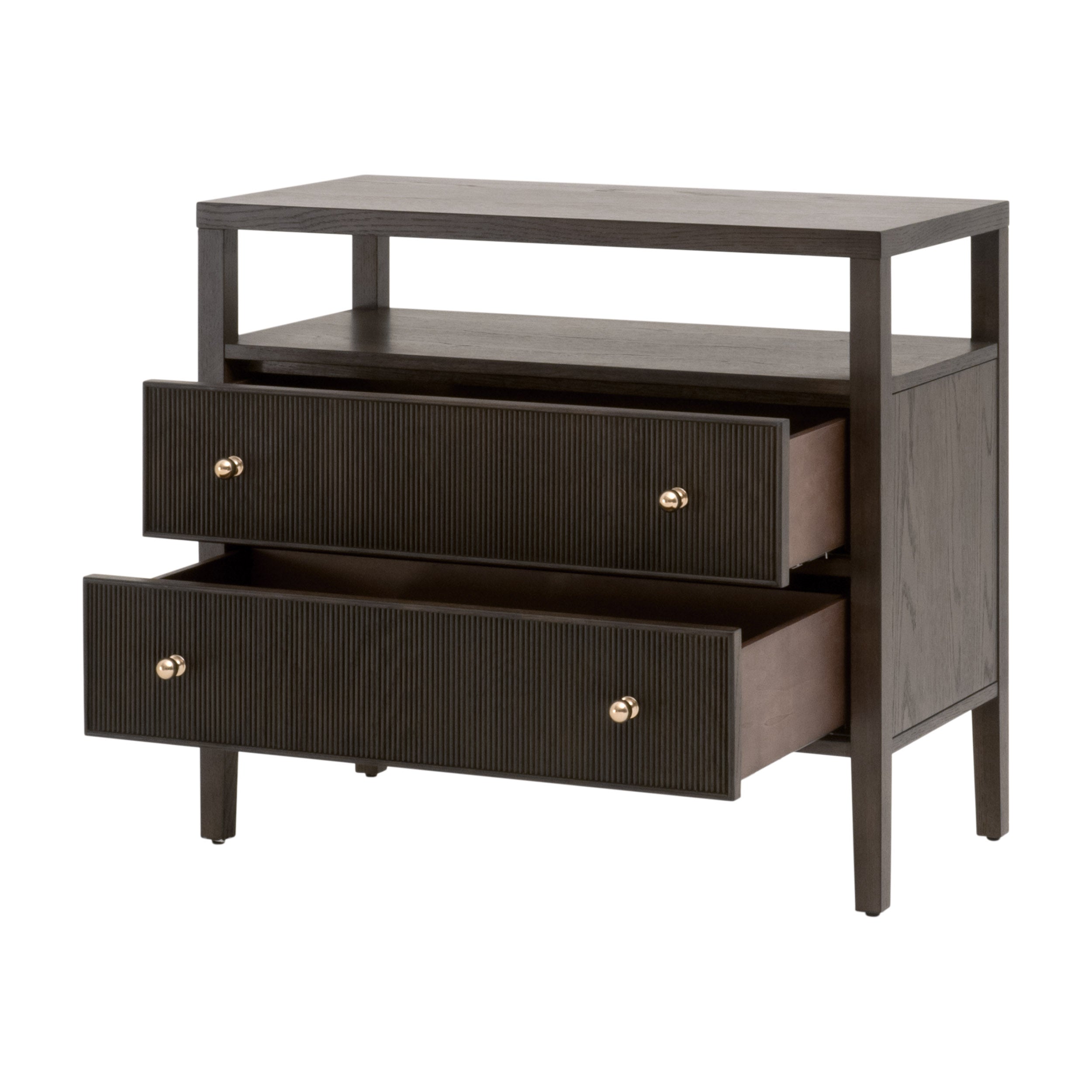 Highland Open Shelf 2-Drawer Nightstand-Nightstands-StyleMeGHD