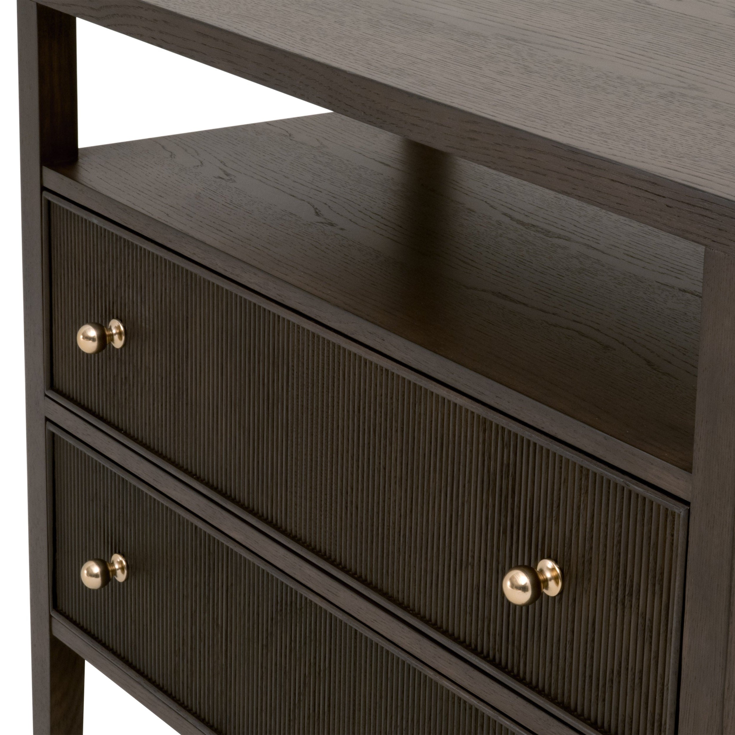 Highland Open Shelf 2-Drawer Nightstand