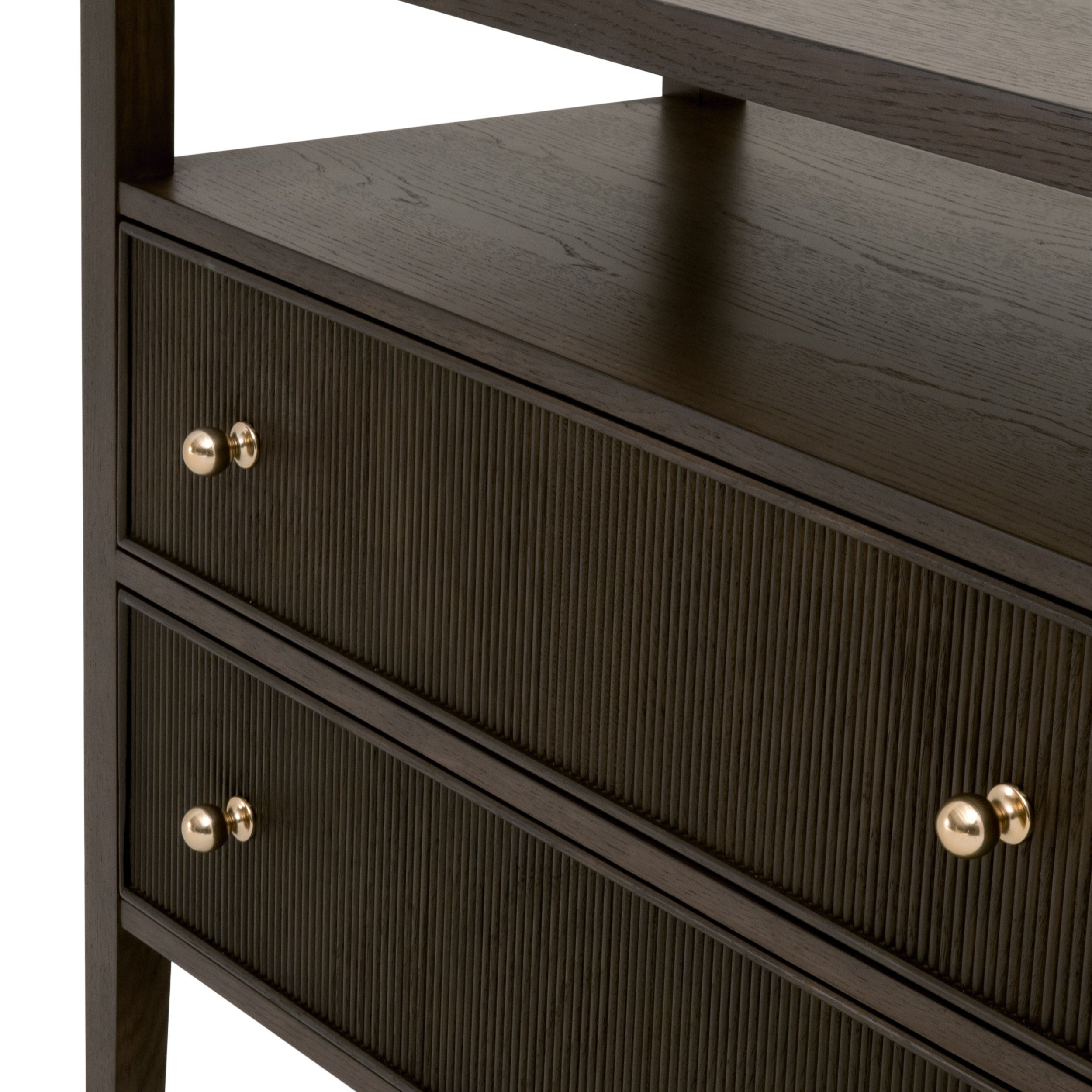 Highland Open Shelf 2-Drawer Nightstand