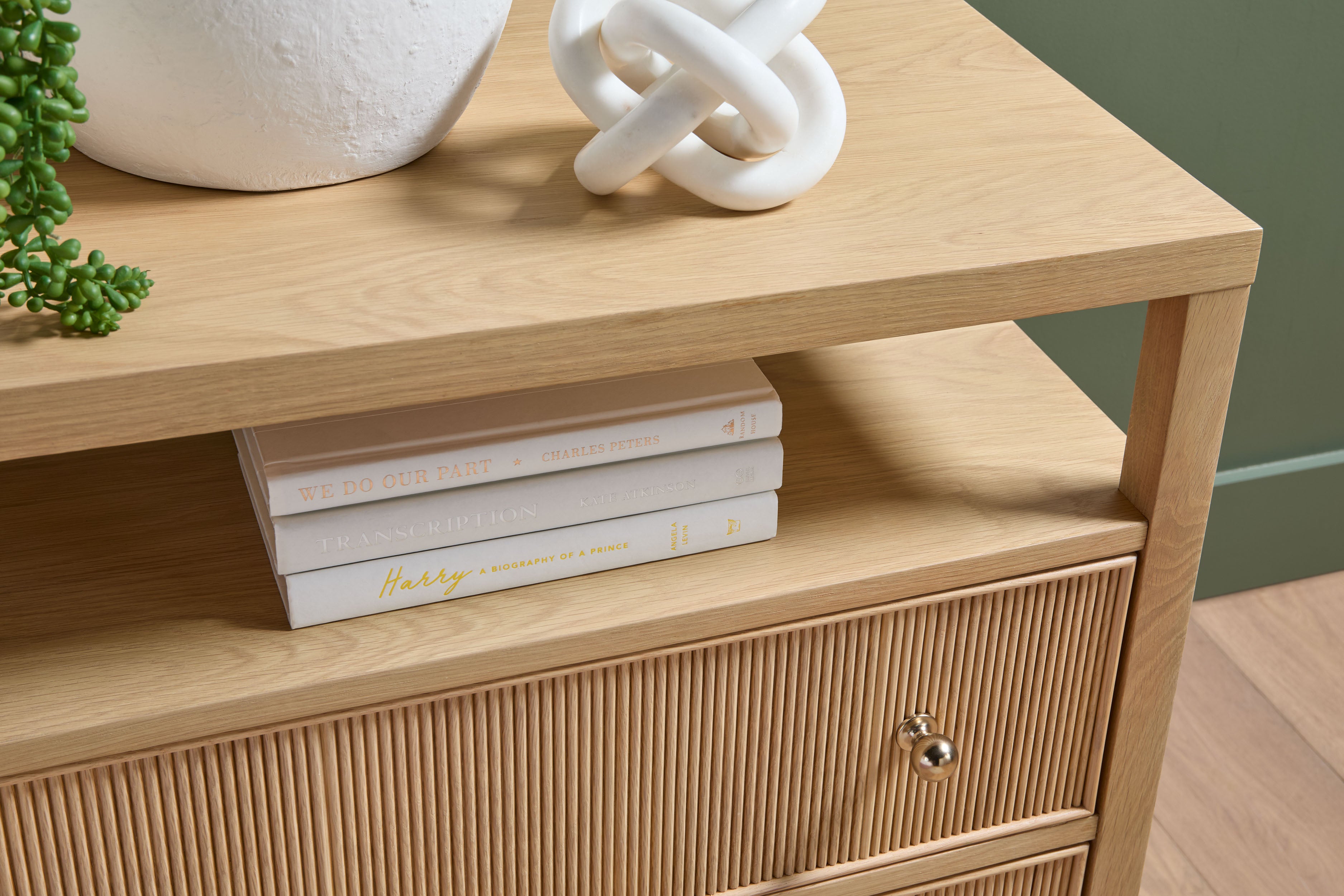 Highland Open Shelf 2-Drawer Nightstand