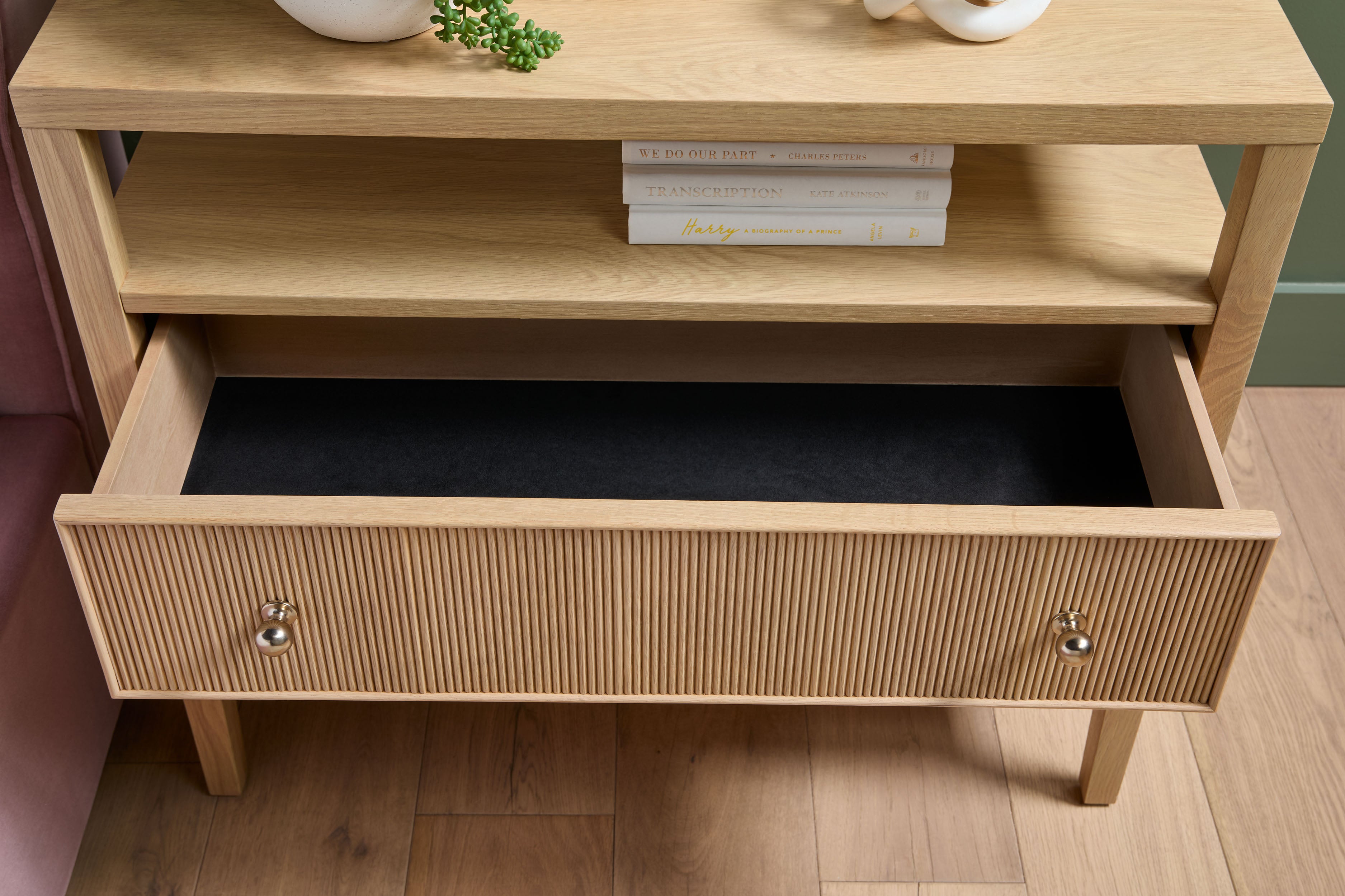 Highland Open Shelf 2-Drawer Nightstand