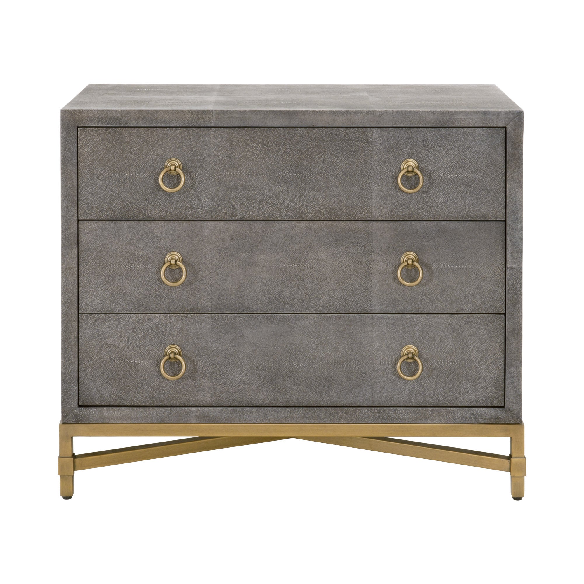 Strand Shagreen 3-Drawer Nightstand-Nightstands-StyleMeGHD