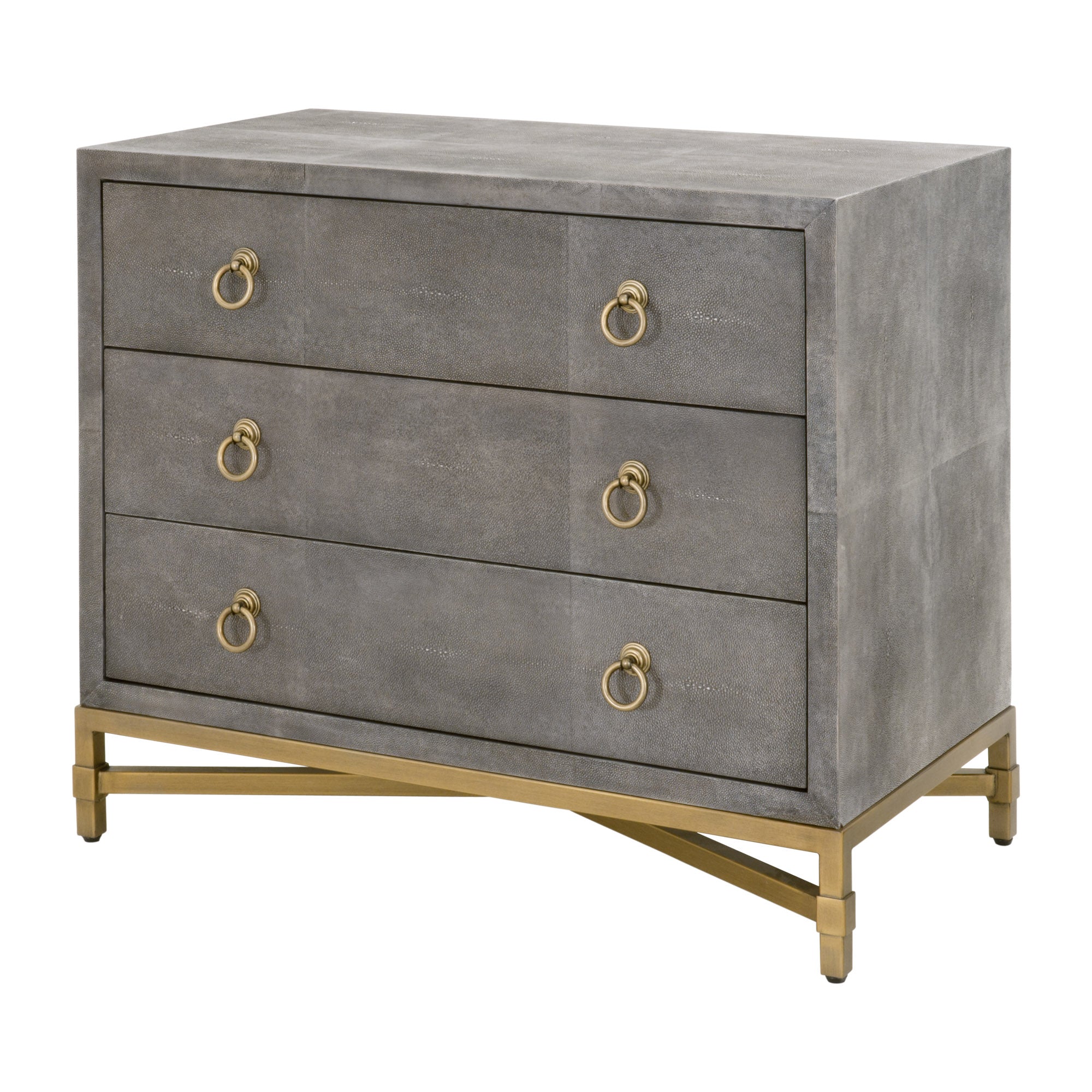 Strand Shagreen 3-Drawer Nightstand-Nightstands-StyleMeGHD